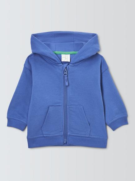 John Lewis Baby Zip-Up Hoodie, Blue, Blue