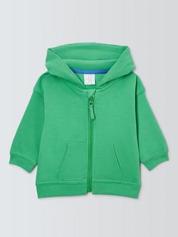 John Lewis Baby Zip-Up Hoodie, Green, Green
