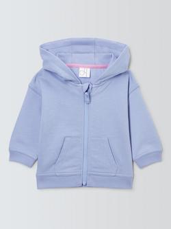John Lewis Baby Zip-Up Hoodie, Blue, Blue