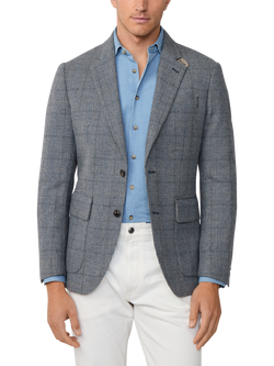 Hackett London Ascot Block Blazer, Blue, Blue