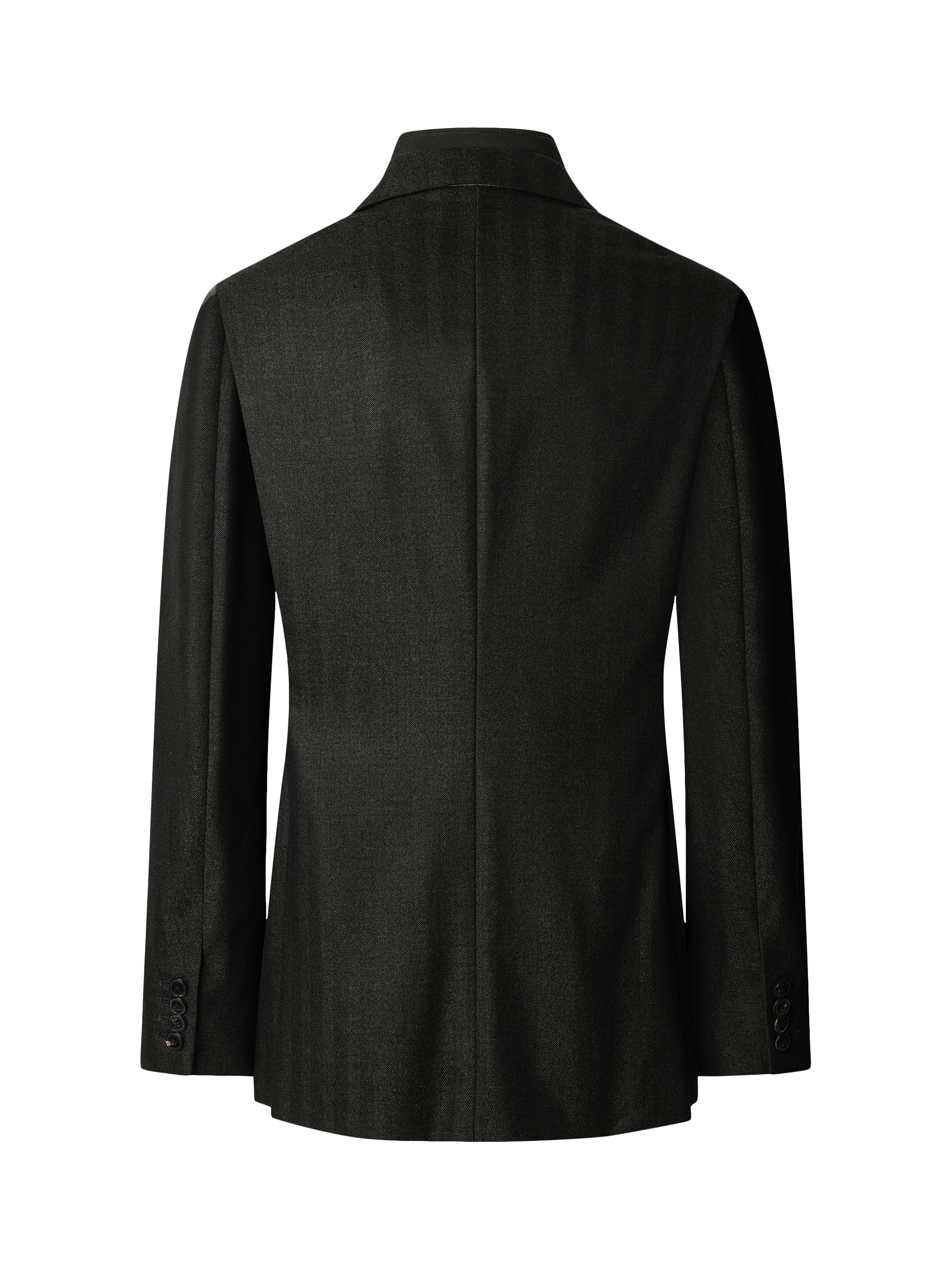 Product image 2 of 10, which shows Hackett London Wool Herringbone Flannel Bibbed Blazer, Hunter Green, 48