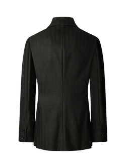 Hackett London Wool Herringbone Flannel Bibbed Blazer - view 2, Hunter Green