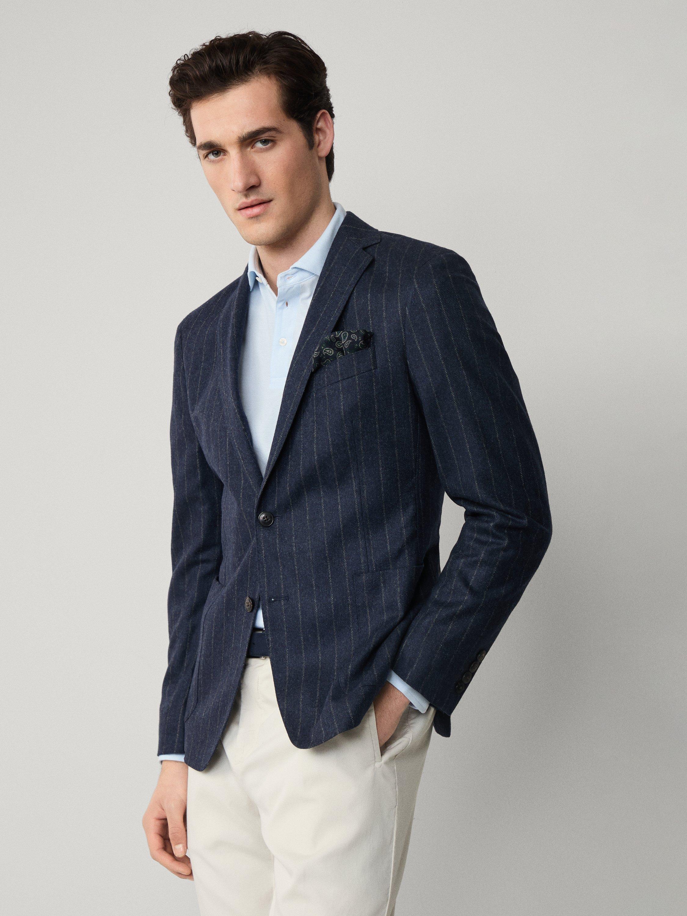 Product image 7 of 7, which shows Hackett London Wool Blend Blazer, Midnight Blue, 36