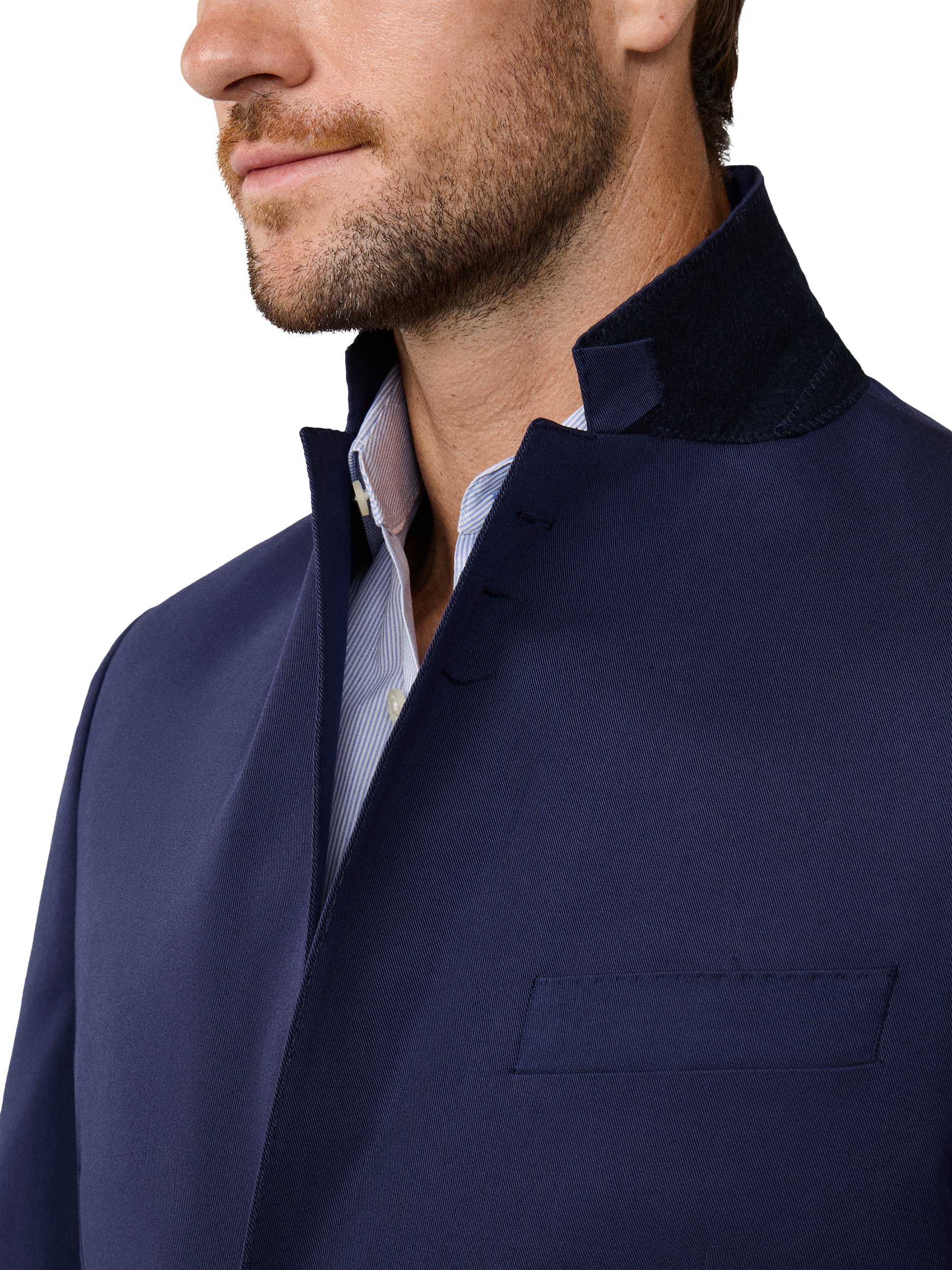 Product image 4 of 7, which shows Hackett London Cotton Blend Blazer, Navy, 48