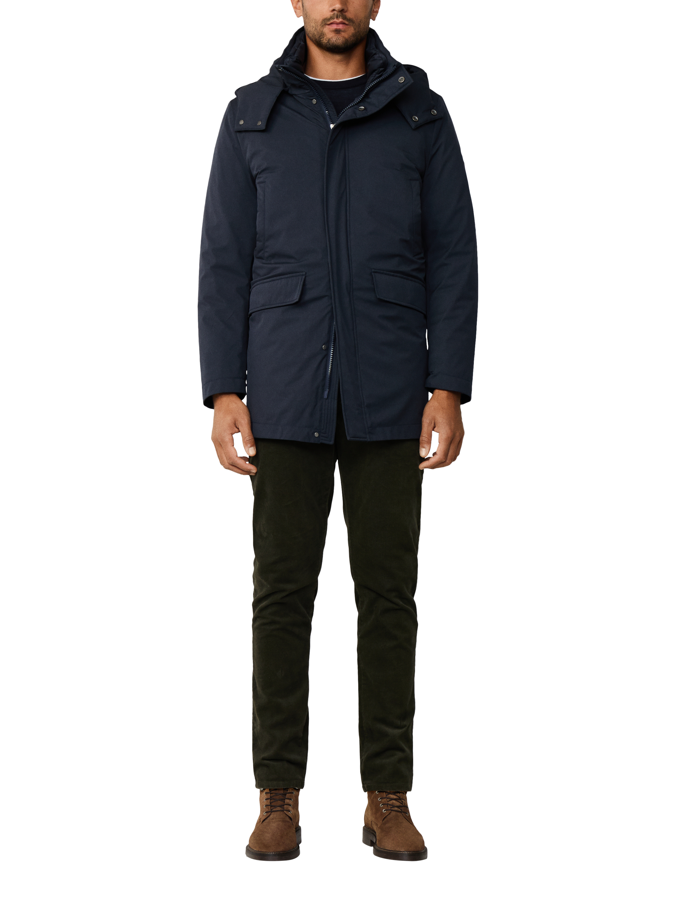 Product image 3 of 7, which shows Hackett London 3 in 1 Hooded Parka, Midnight Blue, XXL