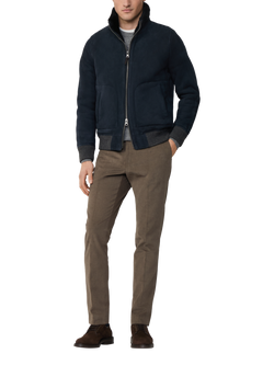 Hackett London Sheepskin Fleece Jacket, Midnight Blue - view 2, Midnight Blue