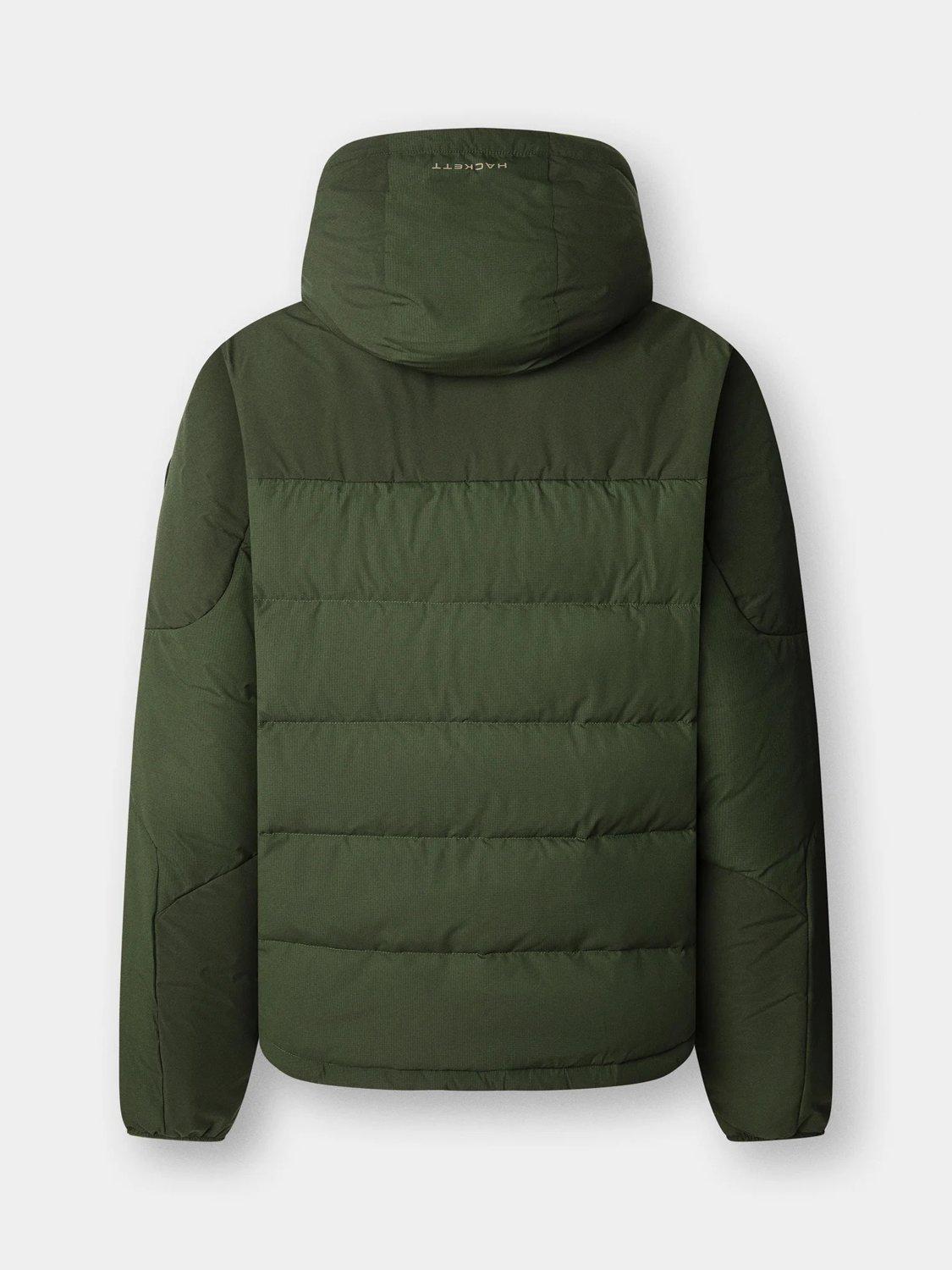 Product image 5 of 10, which shows Hackett London Hybrid Ripstop Puffer Jacket, Khaki Green, XXXL