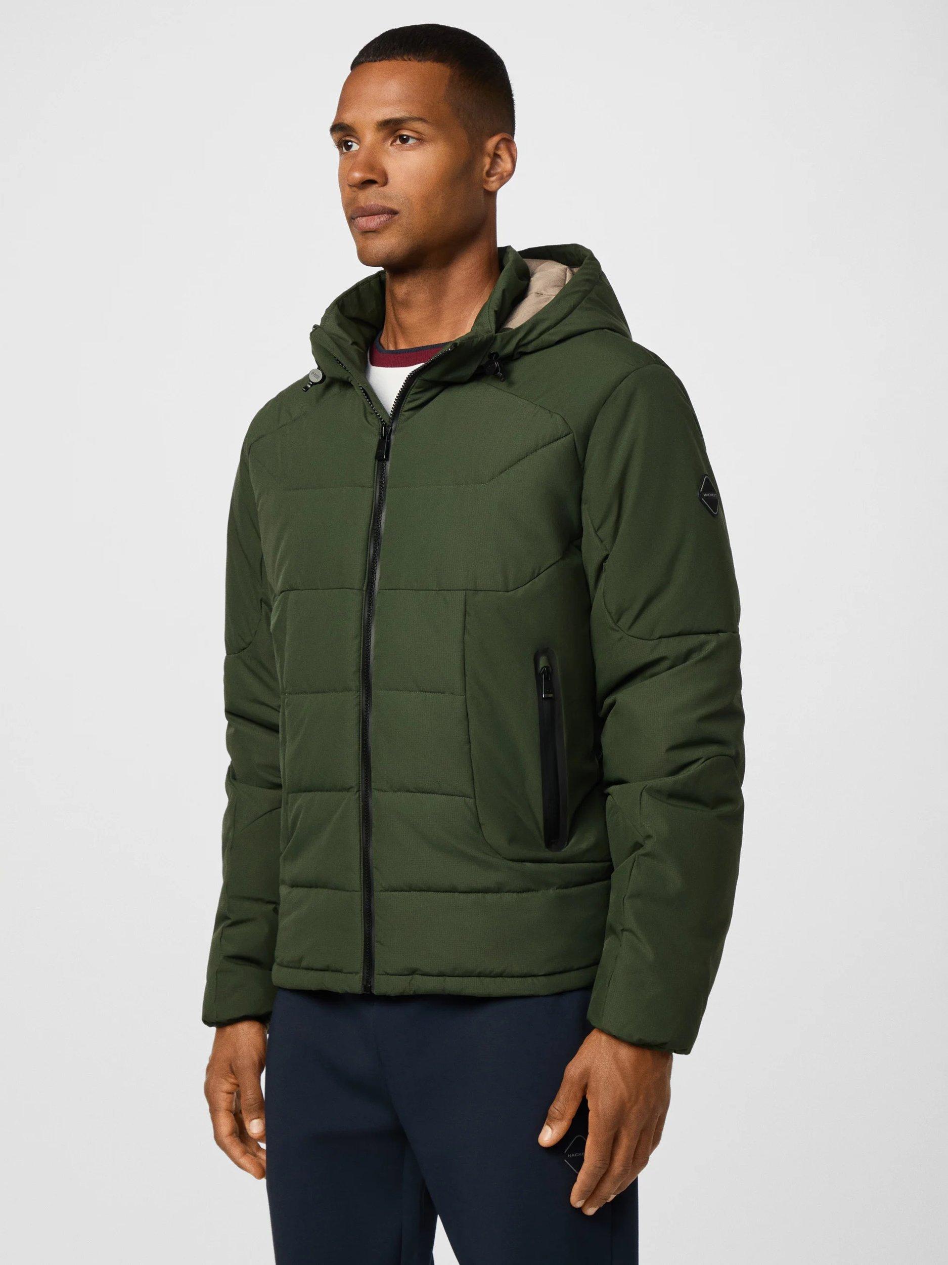 Product image 7 of 10, which shows Hackett London Hybrid Ripstop Puffer Jacket, Khaki Green, XXXL