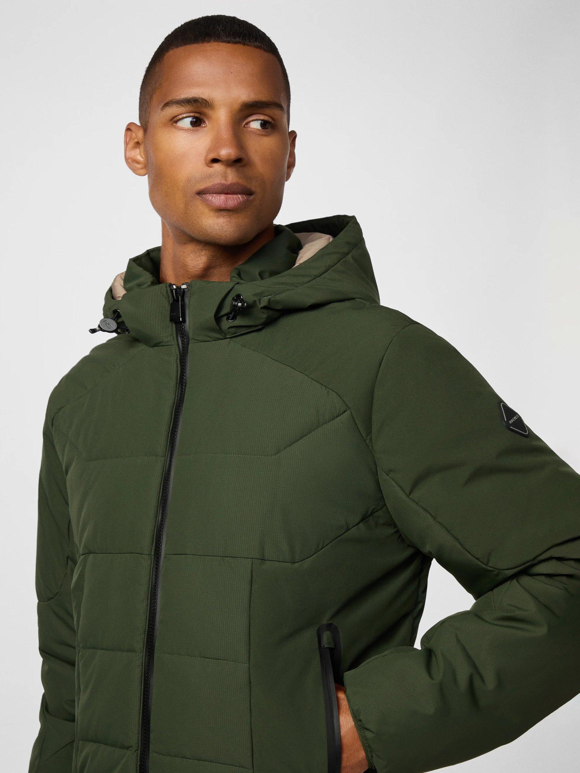 Product image 8 of 10, which shows Hackett London Hybrid Ripstop Puffer Jacket, Khaki Green, XXXL