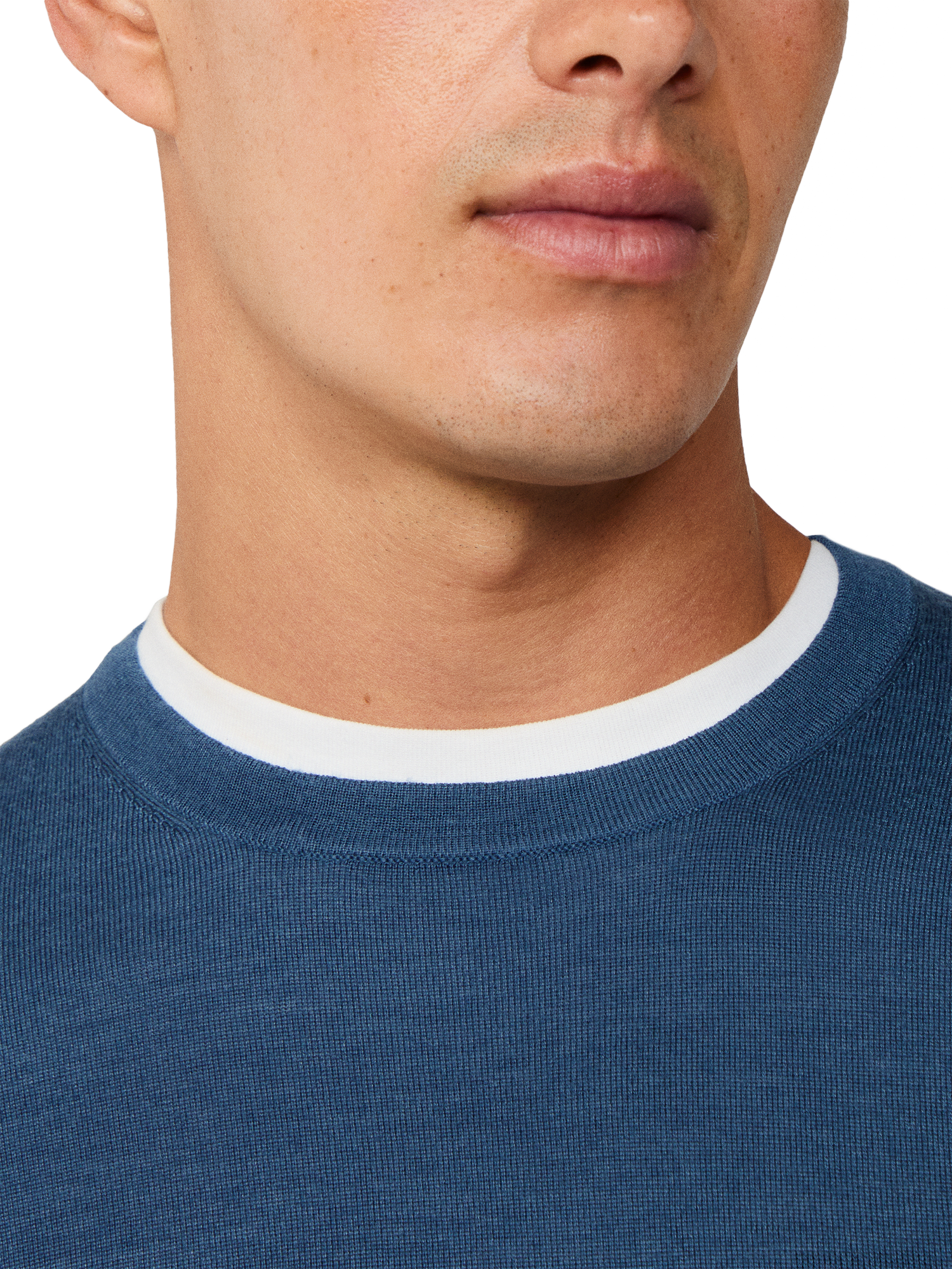 Product image 4 of 6, which shows Hackett London Wool Crew Neck Jumper, Dark Denim Blue, XXL