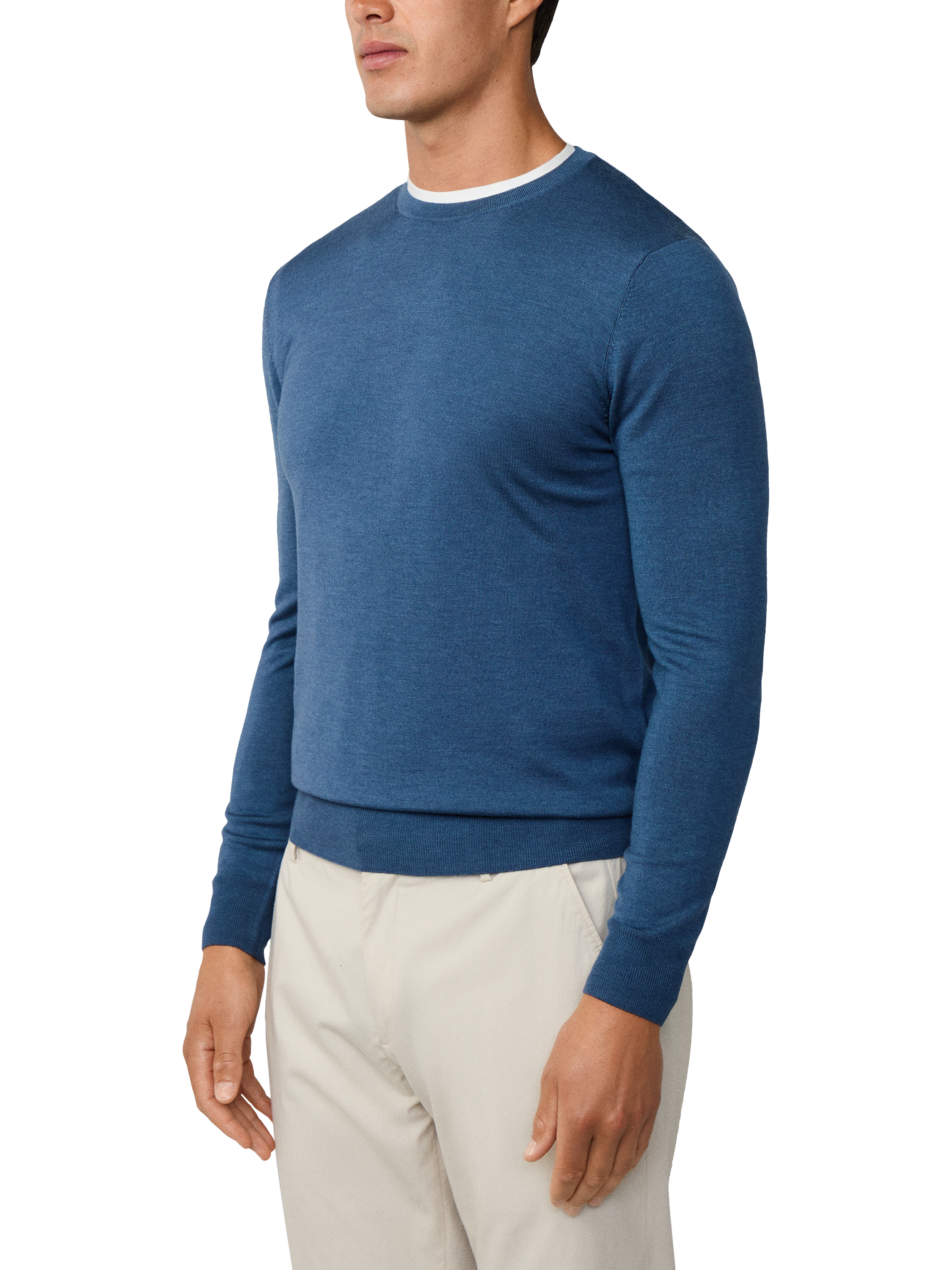 Product image 5 of 6, which shows Hackett London Wool Crew Neck Jumper, Dark Denim Blue, XXL