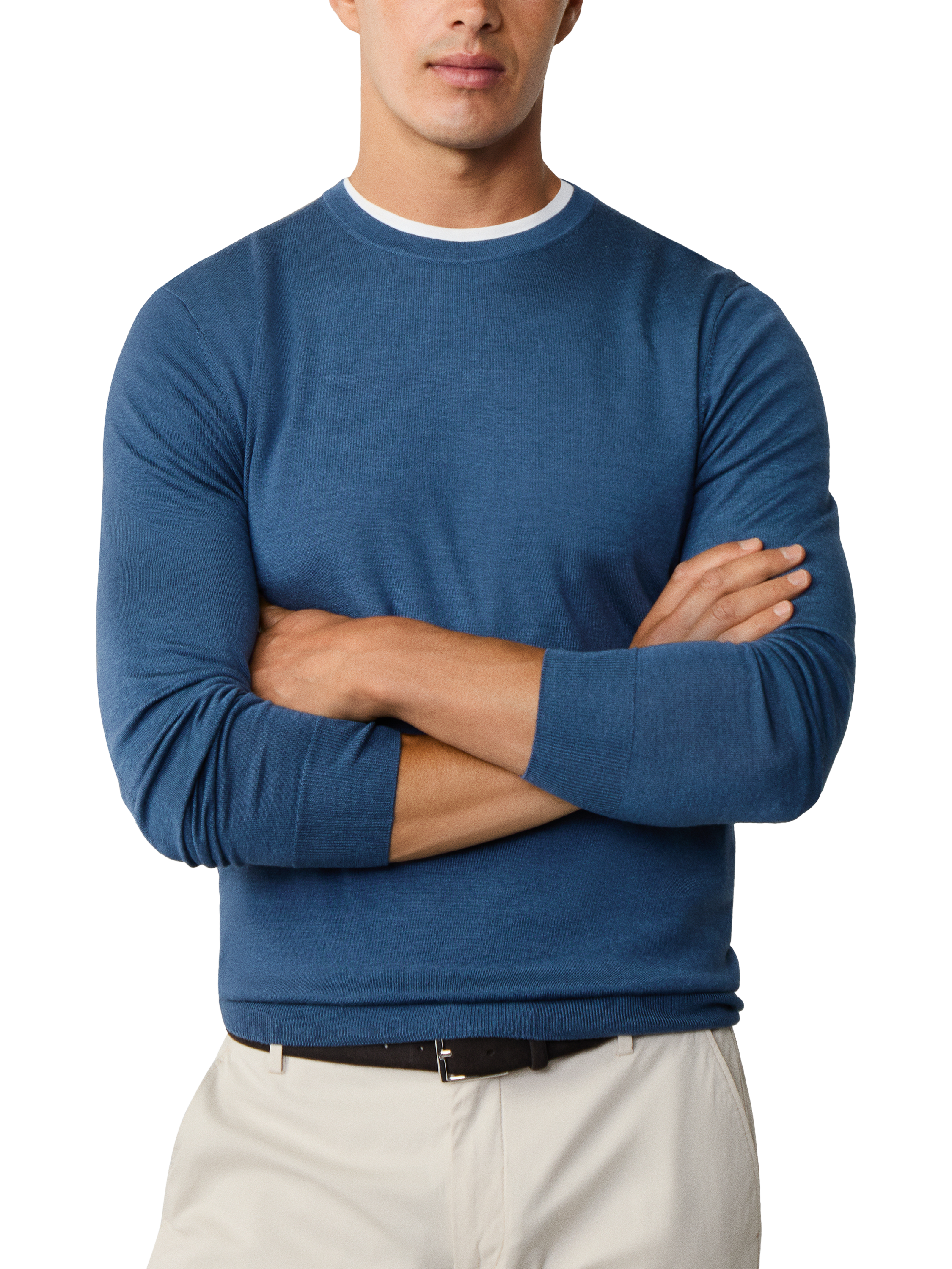 Product image 6 of 6, which shows Hackett London Wool Crew Neck Jumper, Dark Denim Blue, XXL