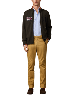 Hackett London Wool Zip Neck Jersey Cardigan - view 2, Hunter Green