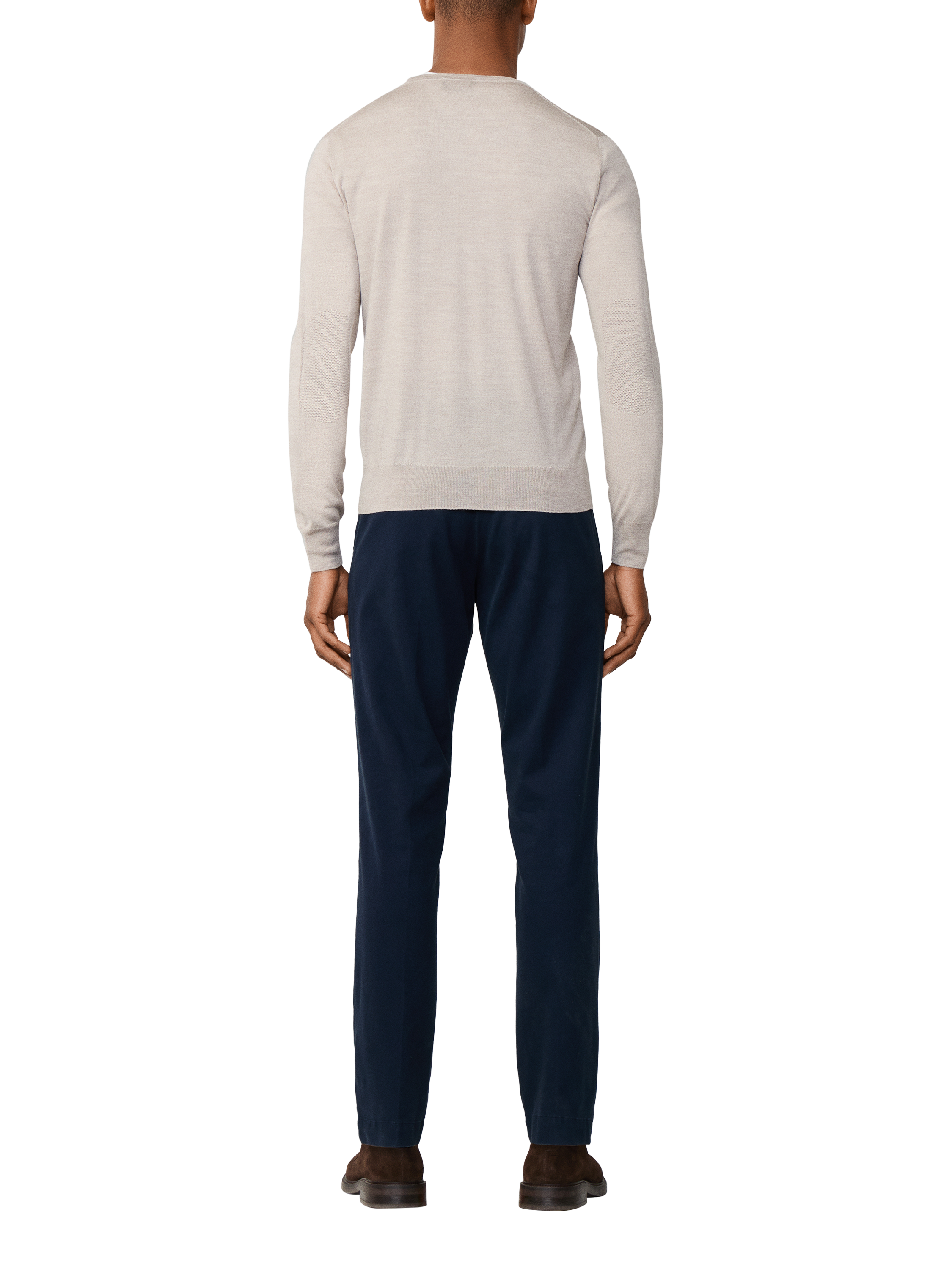 Product image 3 of 6, which shows Hackett London Wool Crew Neck Jumper, Stone Beige, XXXL