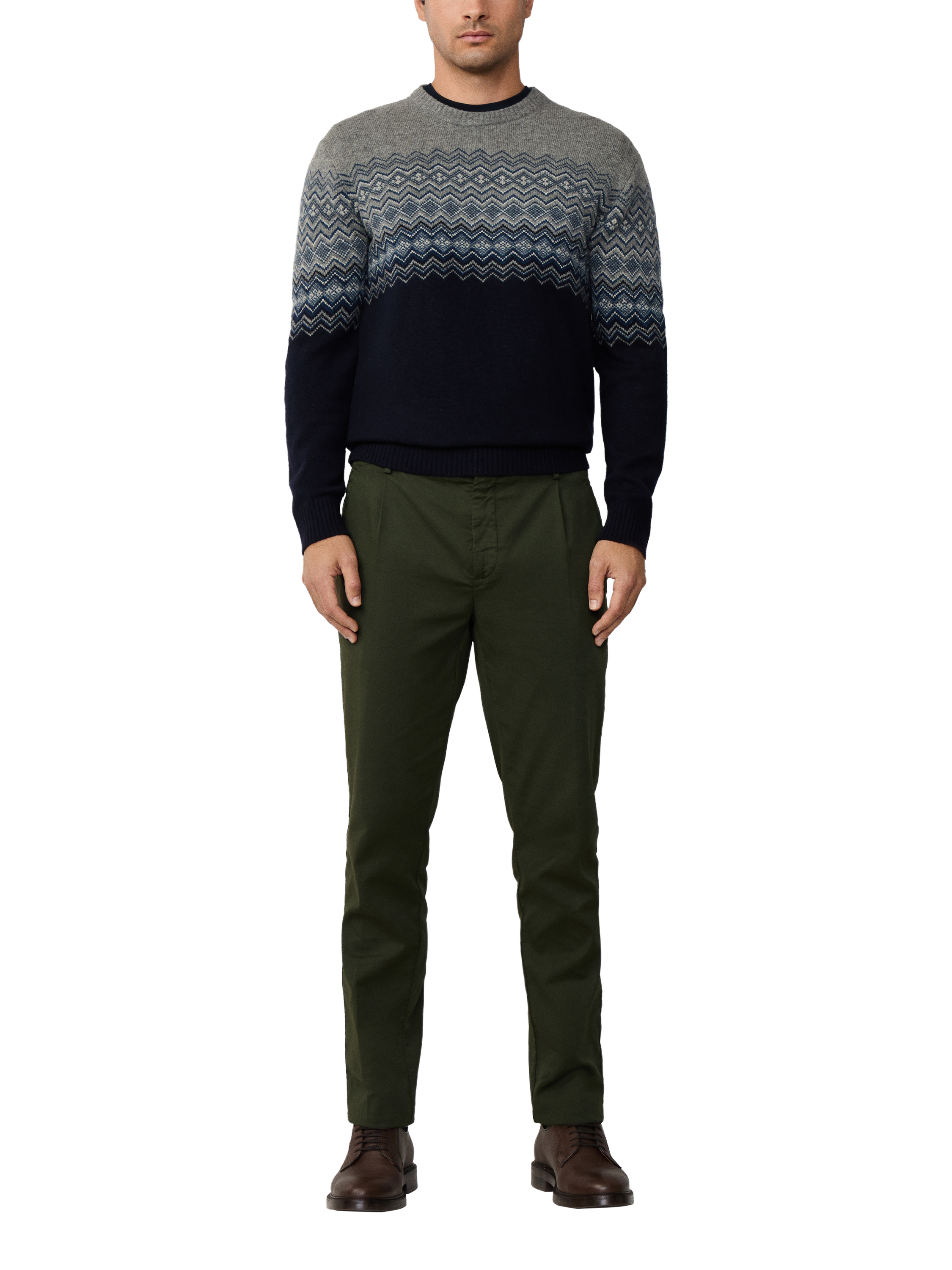 Product image 2 of 7, which shows Hackett London Fairisle Jumper, Midnight Blue, XXXL