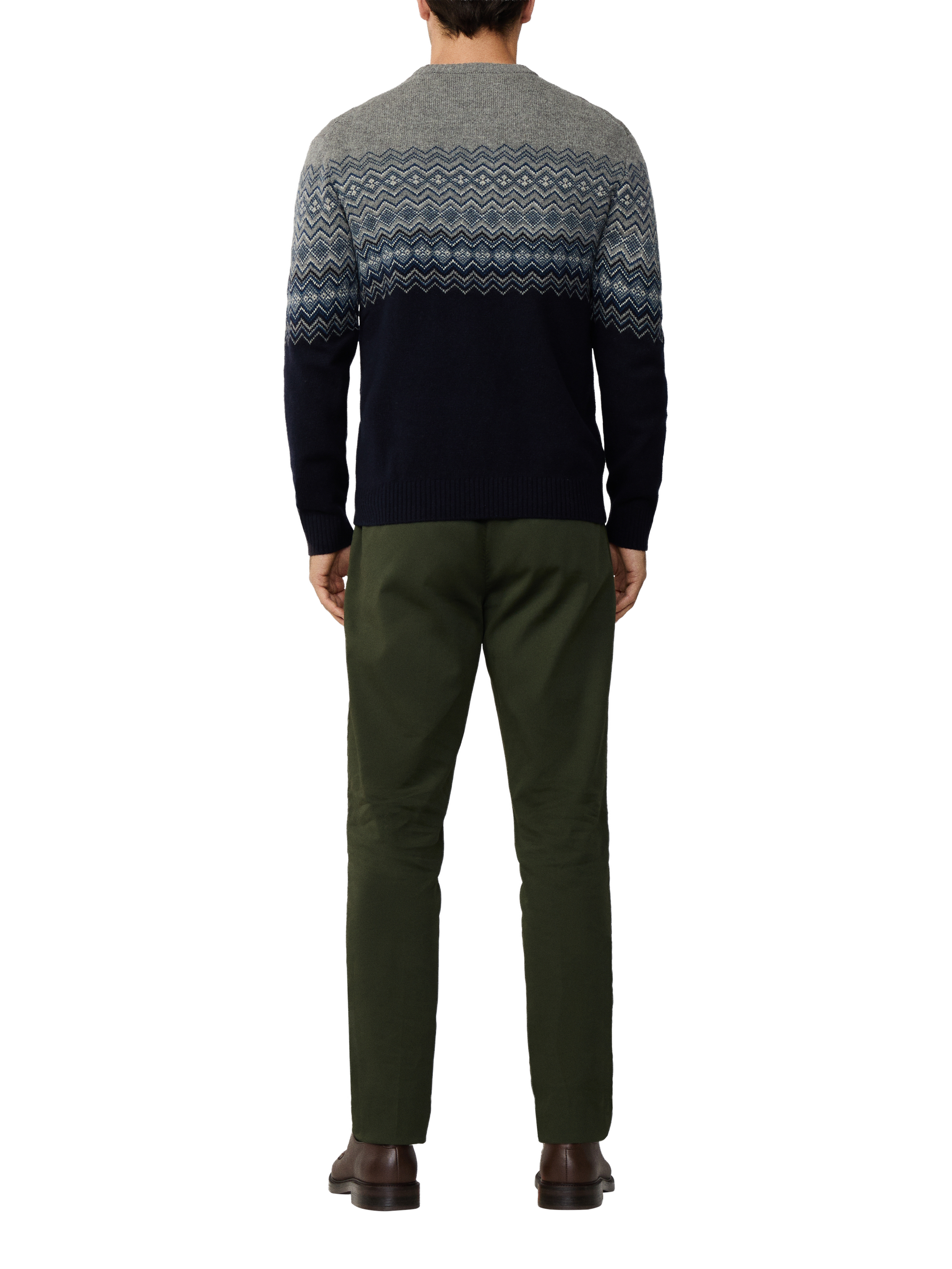 Product image 3 of 7, which shows Hackett London Fairisle Jumper, Midnight Blue, XXXL