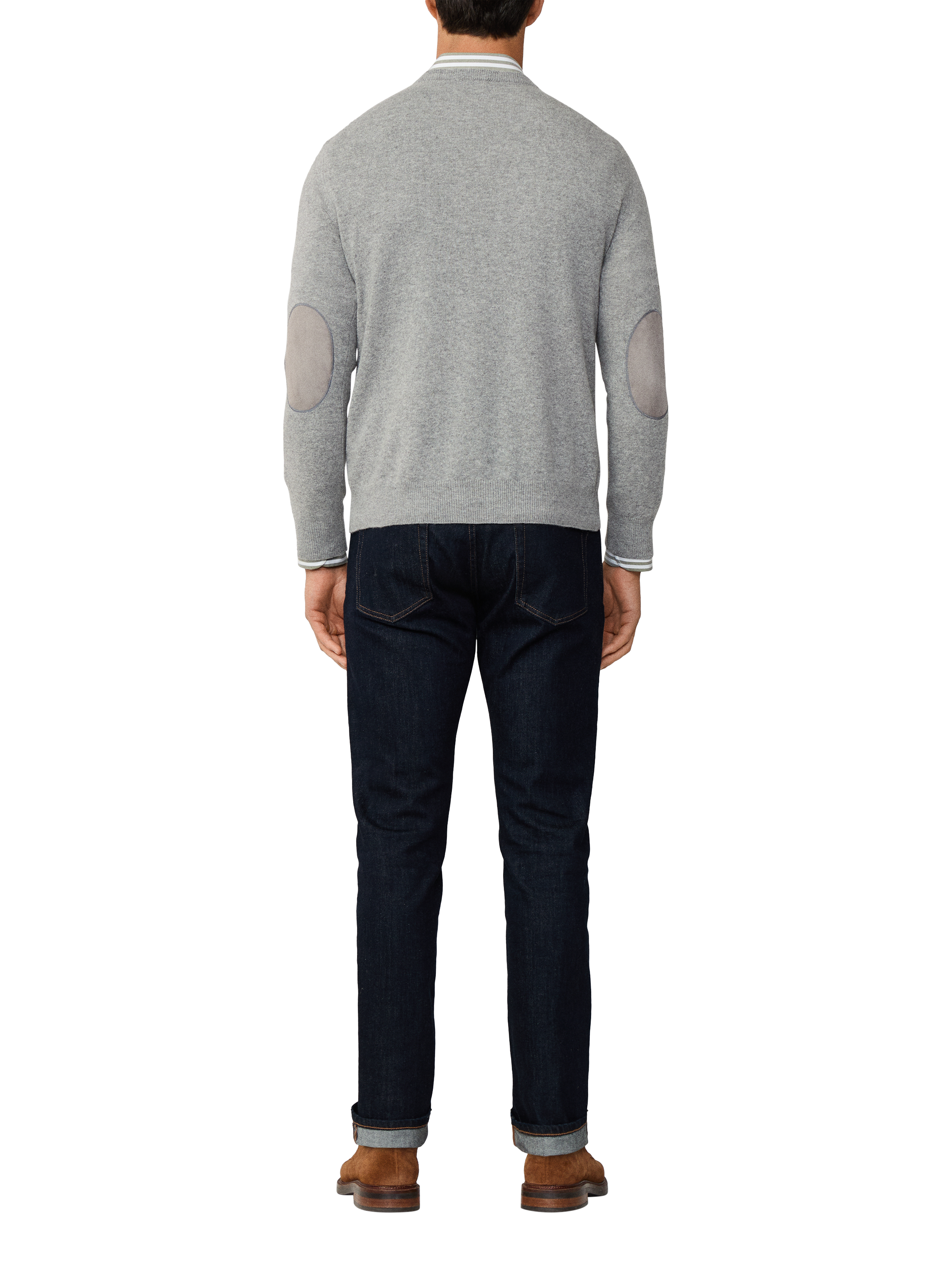Product image 3 of 7, which shows Hackett London V Neck Wool Cashmere Blend Jumper, Metal Grey, XXXL