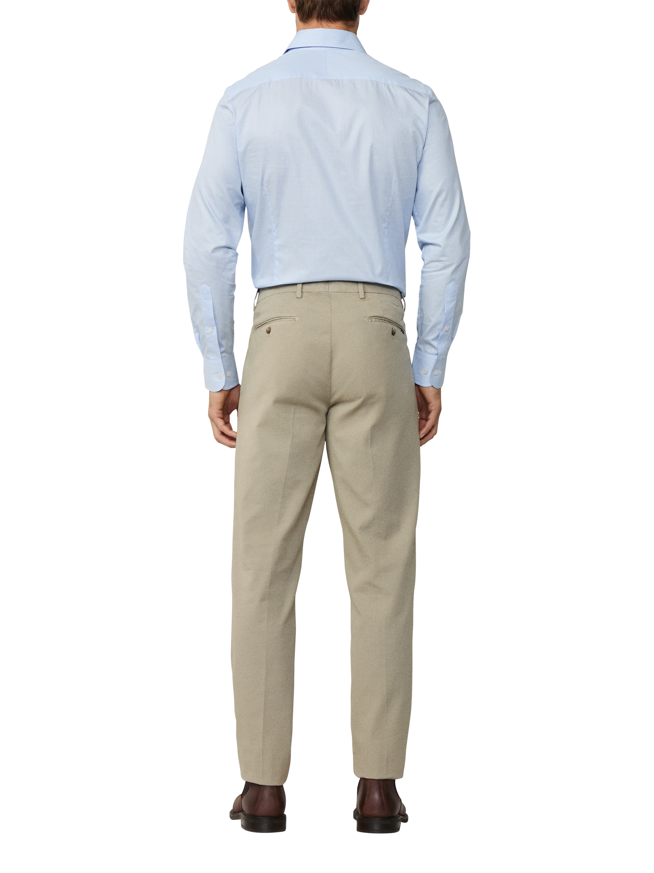 Product image 3 of 6, which shows Hackett London Cotton Regular Chino Trousers, Laurel Green, 34R