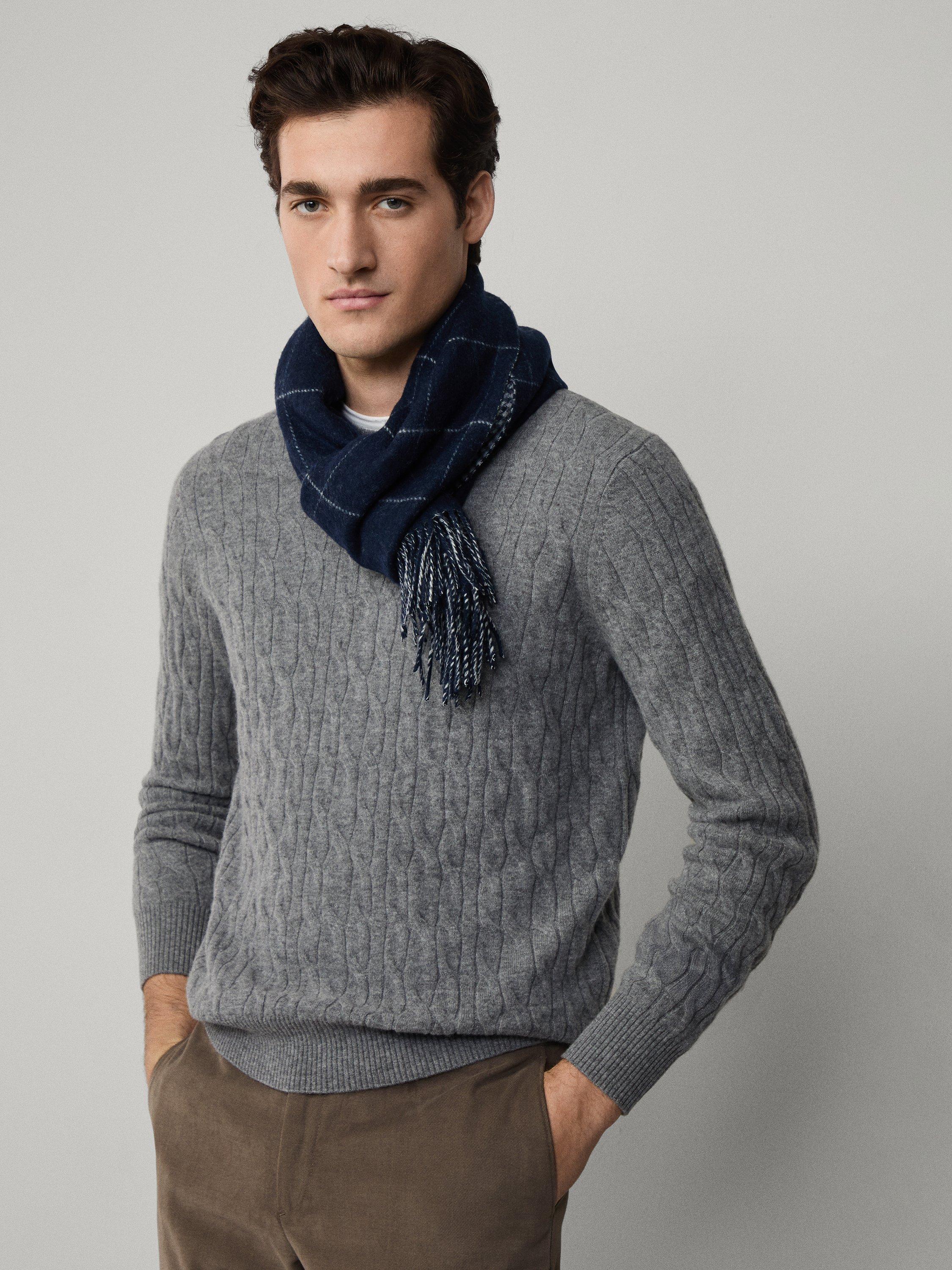 Product image 7 of 7, which shows Hackett London Classic Cable Crew Neck Wool Jumper, Metal Grey, XS