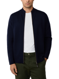 Hackett London Wool High Neck Zip Jersey Cardigan