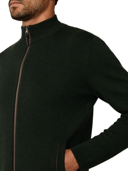 Hackett London Wool Zip Neck Jersey Cardigan - view 2, Hunter Green
