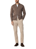 Hackett London Wool High Neck Zip Jersey Cardigan
