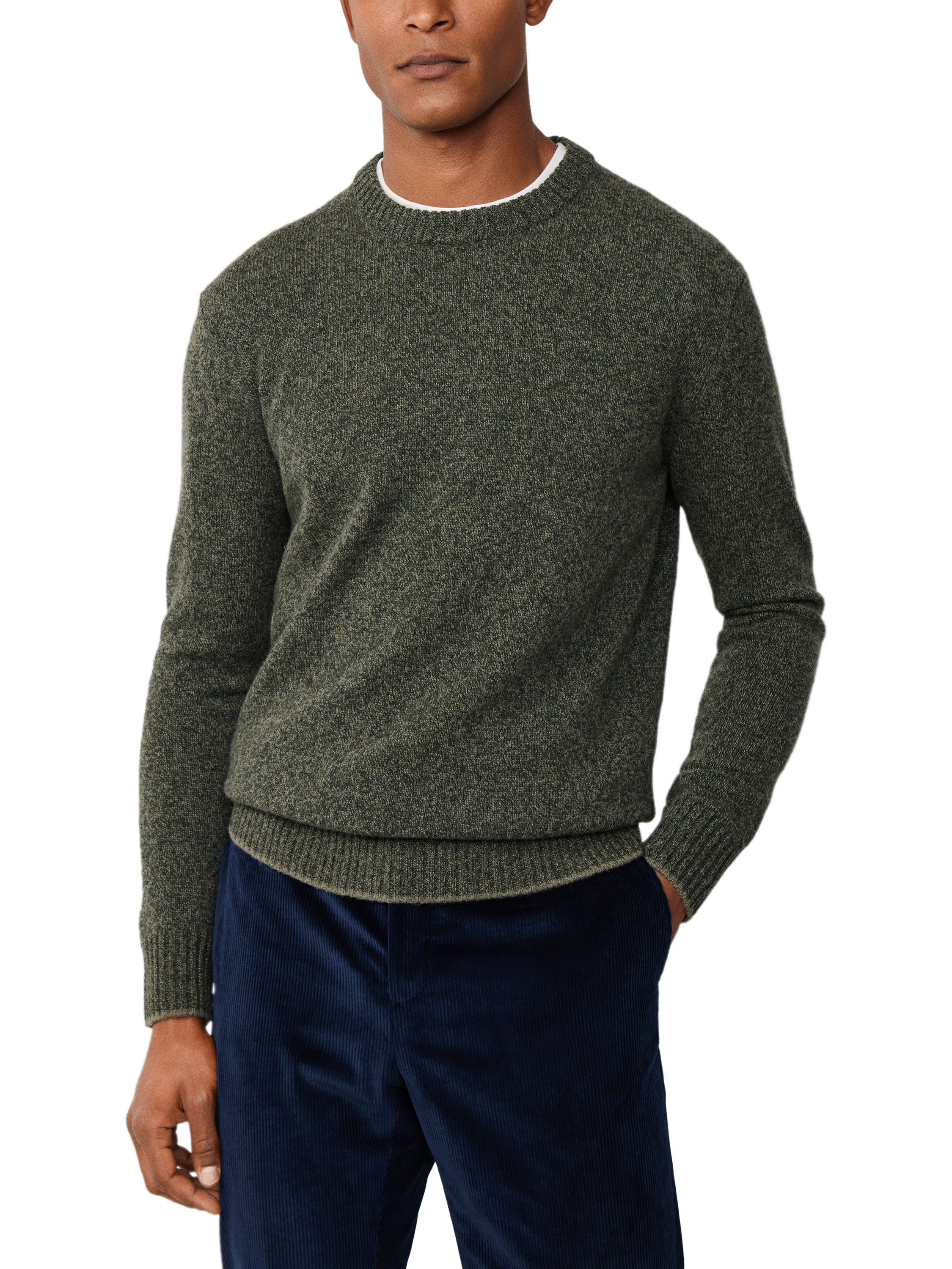 Product image 1 of 7, which shows Hackett London Wool Round Neck Jumper, Duck Green, XXL