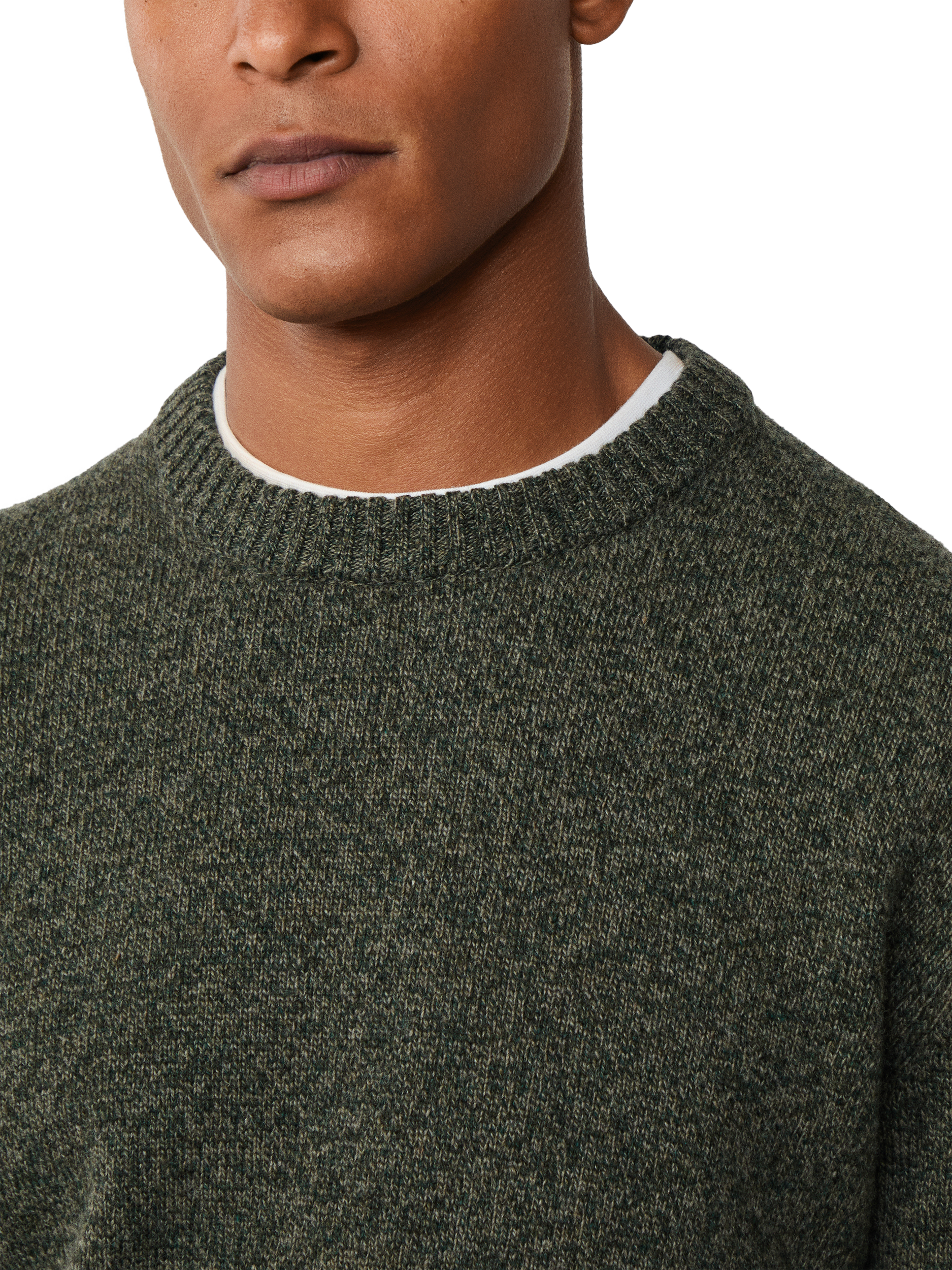 Product image 4 of 7, which shows Hackett London Wool Round Neck Jumper, Duck Green, XXL