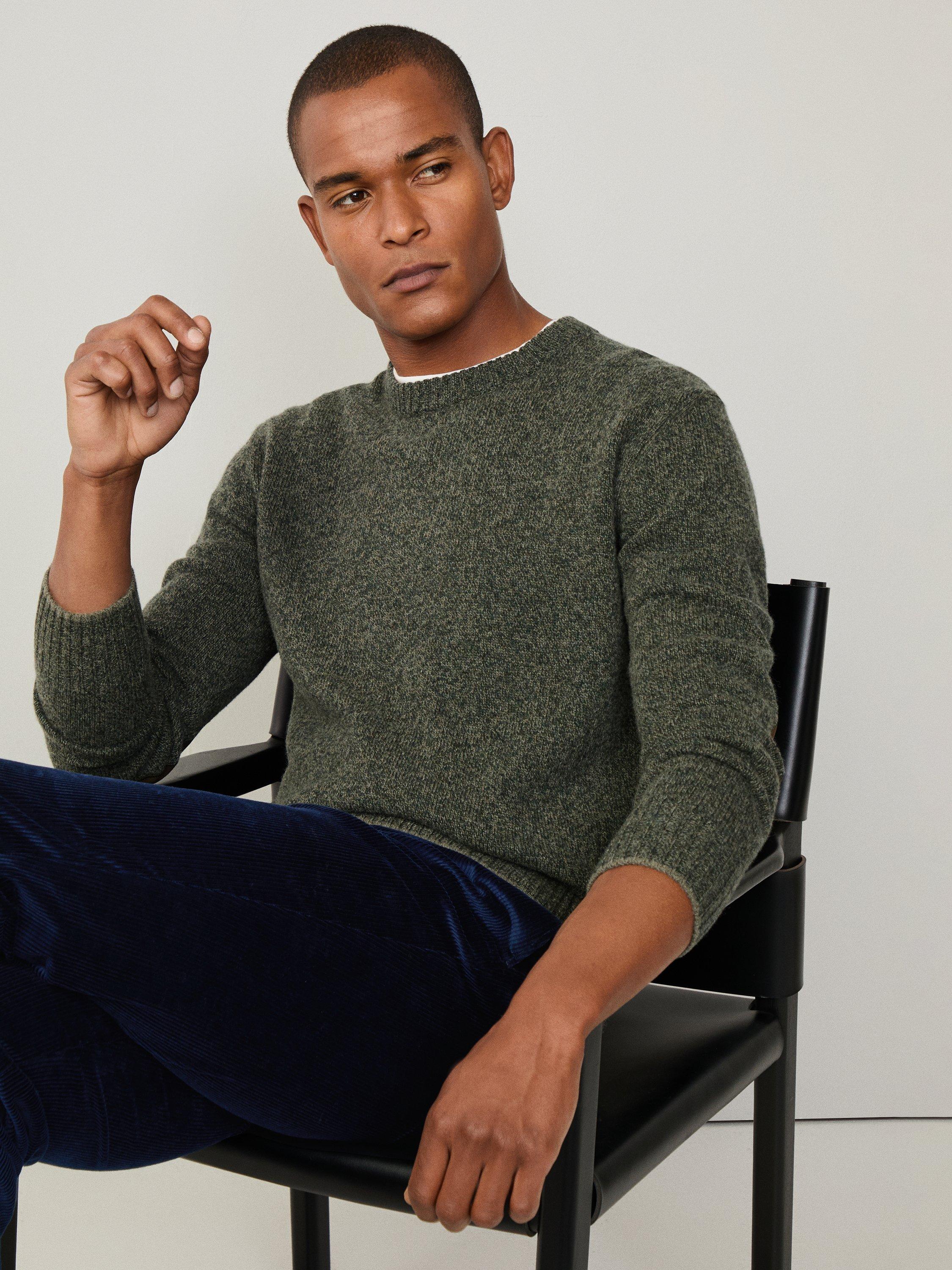 Product image 7 of 7, which shows Hackett London Wool Round Neck Jumper, Duck Green, XXL