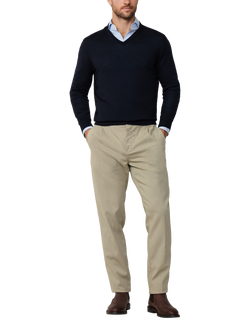 Hackett London Wool V Neck Jumper - view 2, Midnight Blue