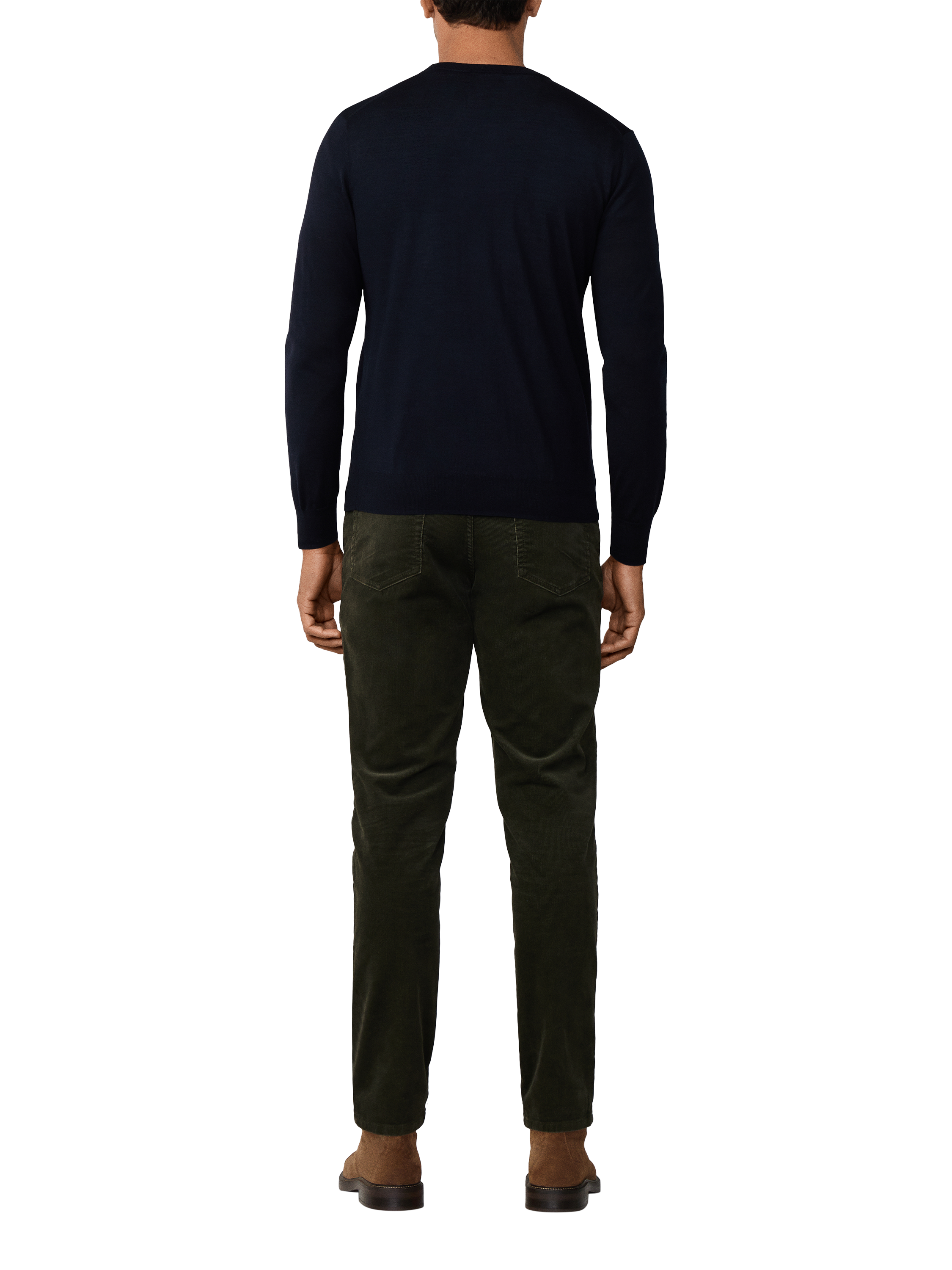 Product image 3 of 5, which shows Hackett London Wool Blend Collar Jumper, Midnight Blue, XXL