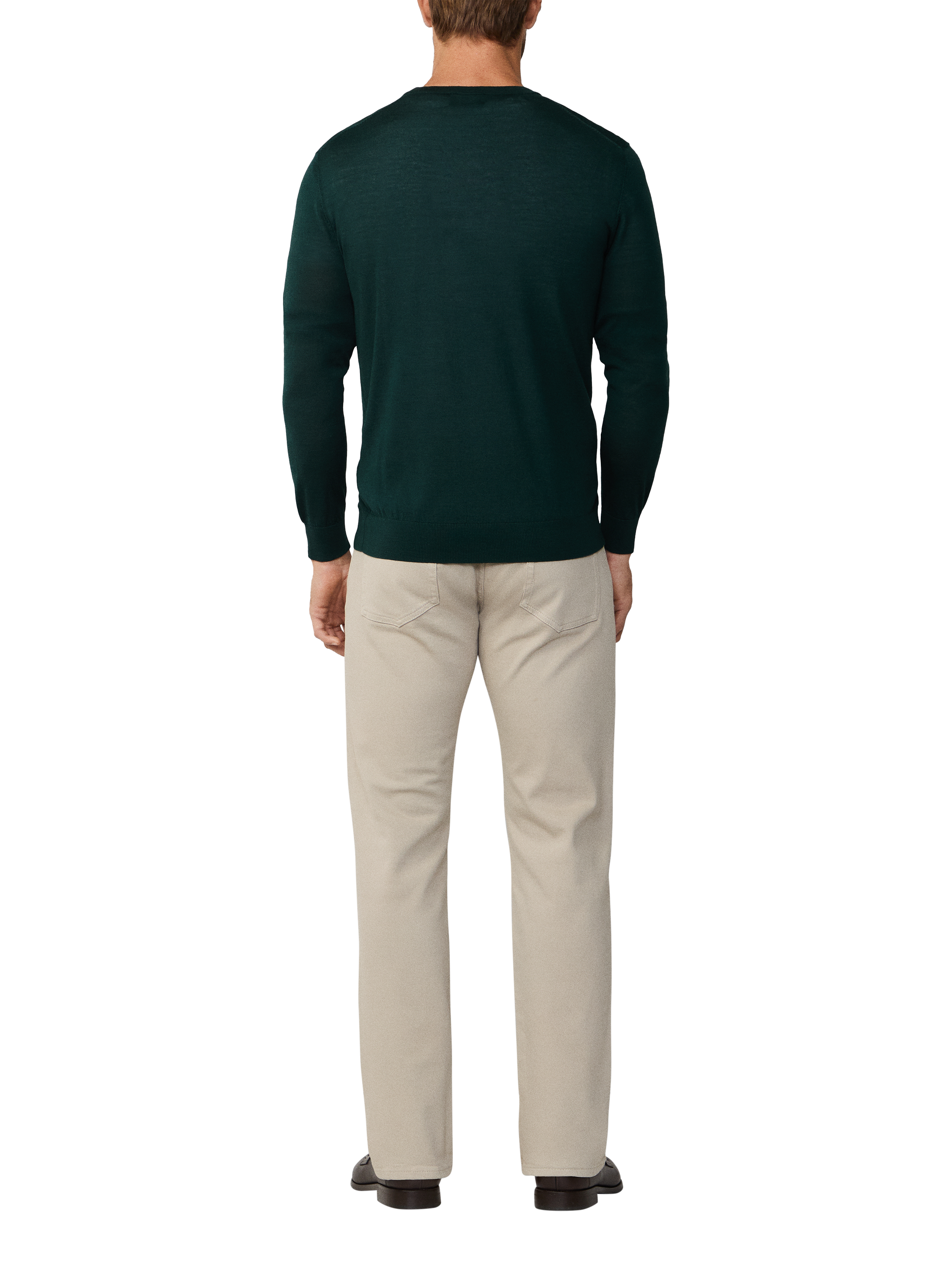 Product image 3 of 5, which shows Hackett London Wool Crew Neck Jumper, Dark Green, XXL