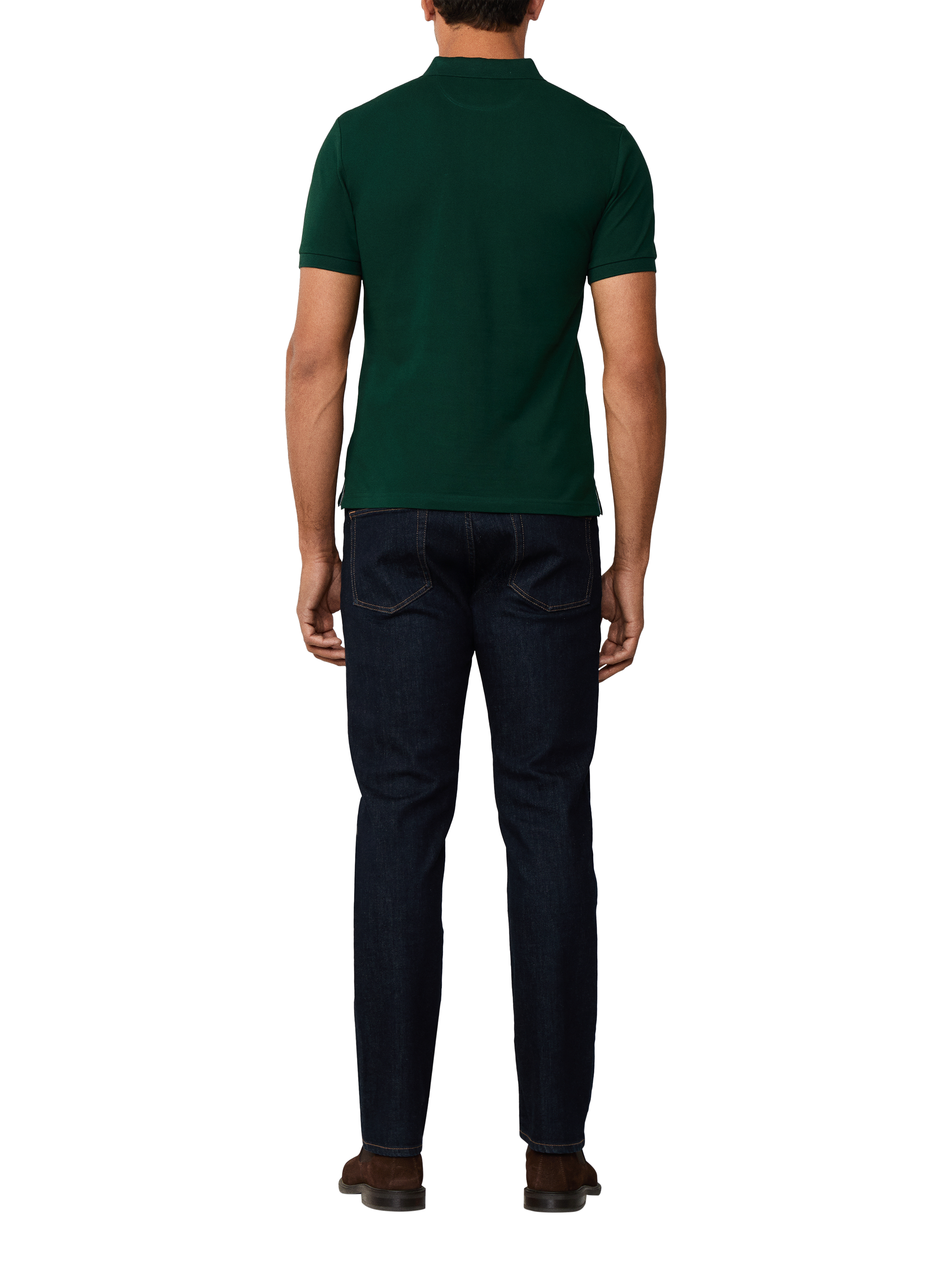 Product image 3 of 5, which shows Hackett London Embroidered Logo Cotton Polo Shirt, Forest Night Green, L