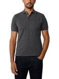 Hackett London Slim Fit Short Sleeve Pique Polo Shirt, Dark Grey Marl