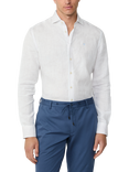 Hackett London Linen Long Sleeve Collar Shirt
