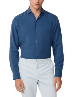 Hackett London Embroidered Logo Shirt, Dark Denim Blue