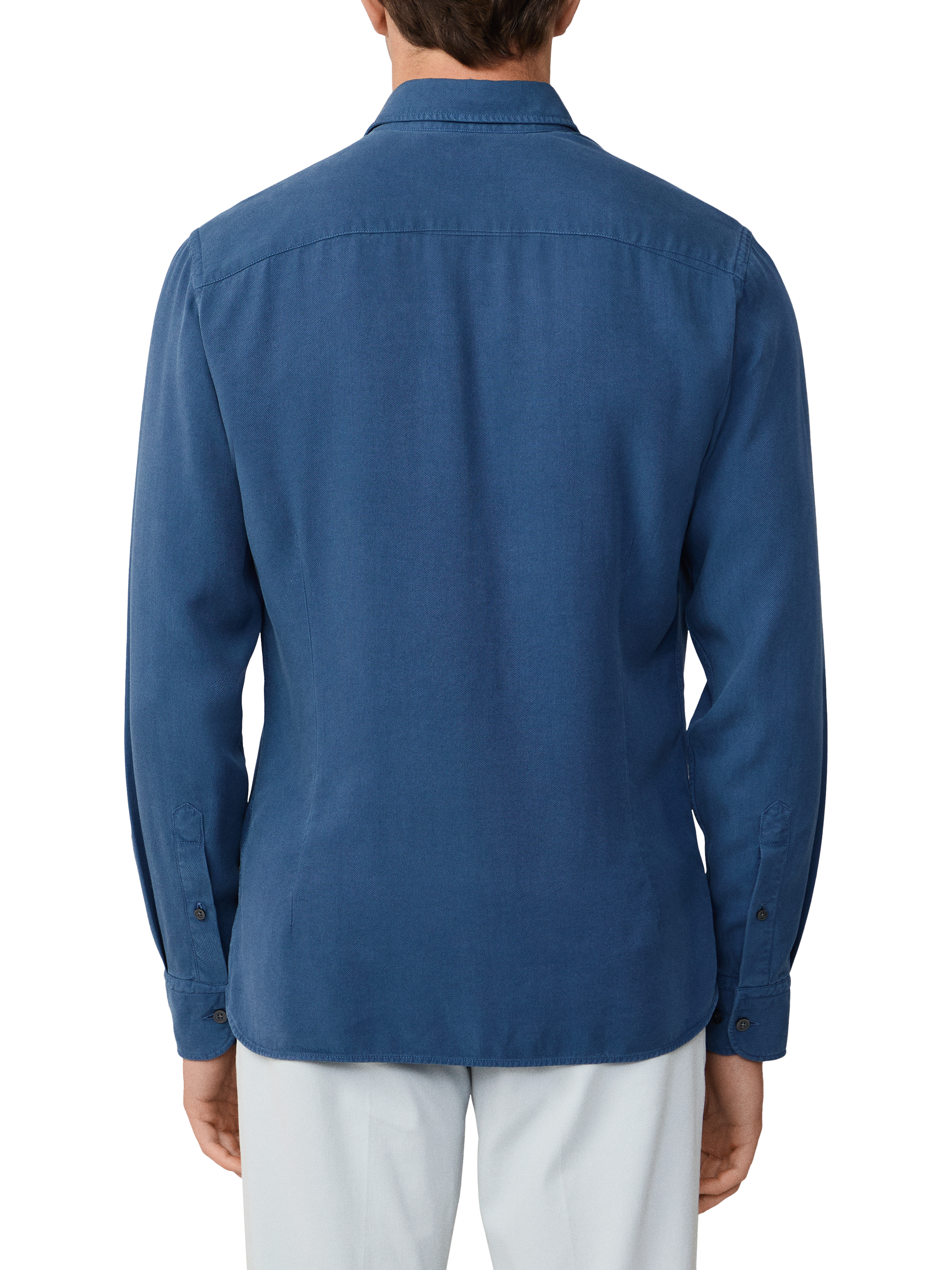 Product image 3 of 5, which shows Hackett London Embroidered Logo Shirt, Dark Denim Blue, XXL