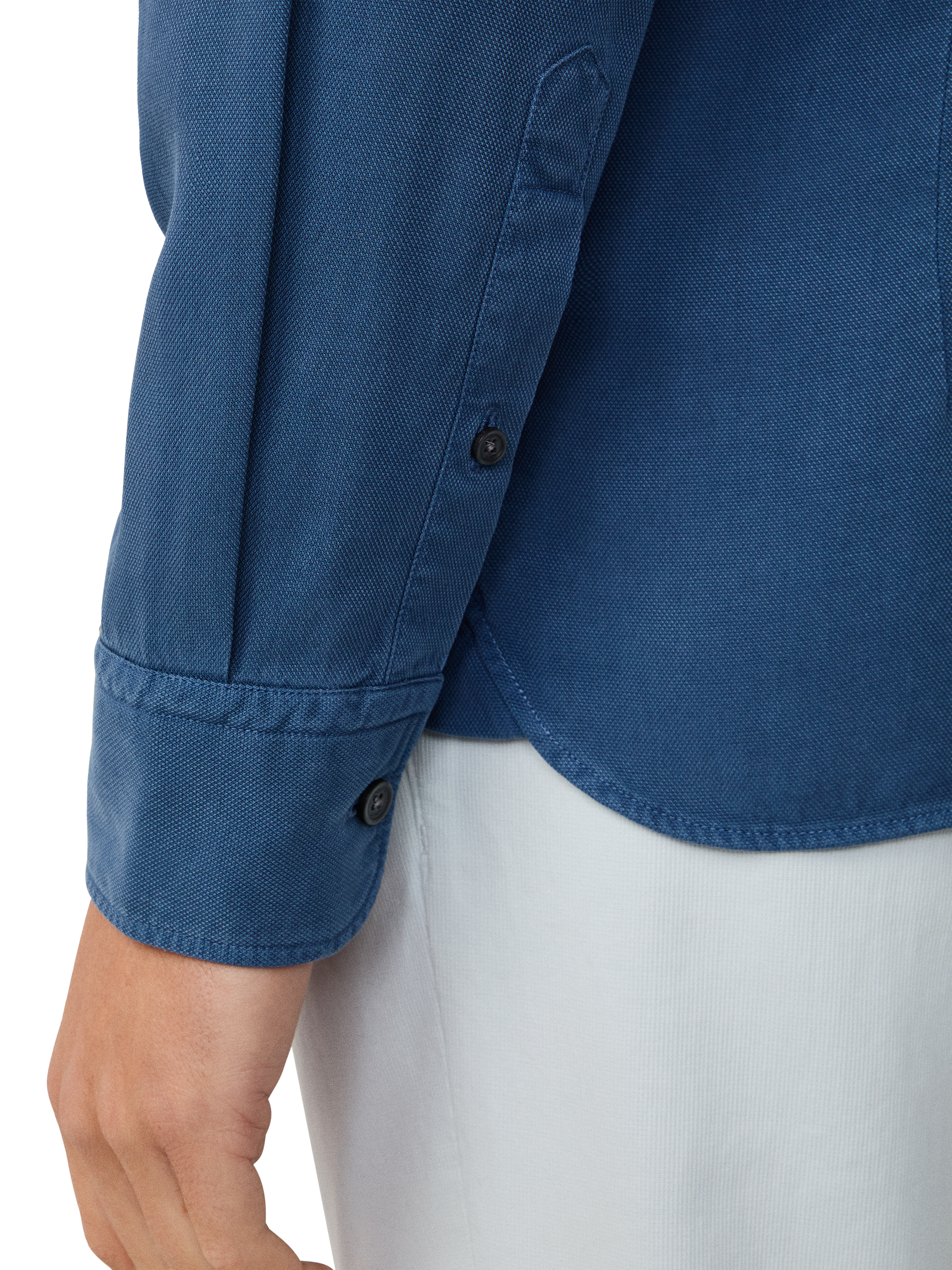 Product image 5 of 5, which shows Hackett London Embroidered Logo Shirt, Dark Denim Blue, XXL