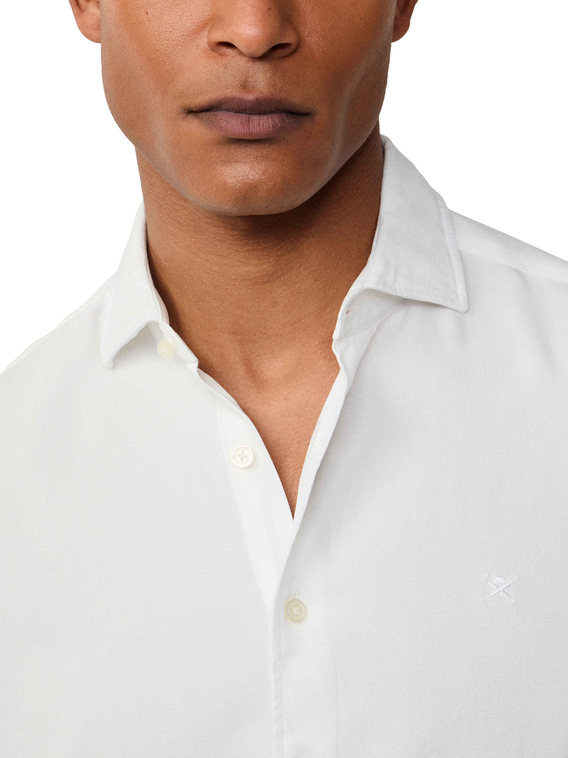 Product image 4 of 5, which shows Hackett London Long Sleeve Collar Shirt, Optic White, XXL