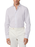 Hackett London Linen Stripe Long Sleeve Collar Shirt