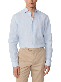 Hackett London Stripe Linen Shirt, Sky Blue