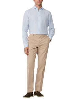 Hackett London Stripe Linen Shirt - view 2, Sky Blue