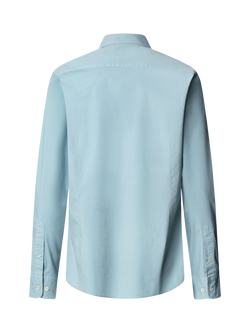 Hackett London Embroidered Logo Cotton Blend Shirt - view 2, Lagoon Blue