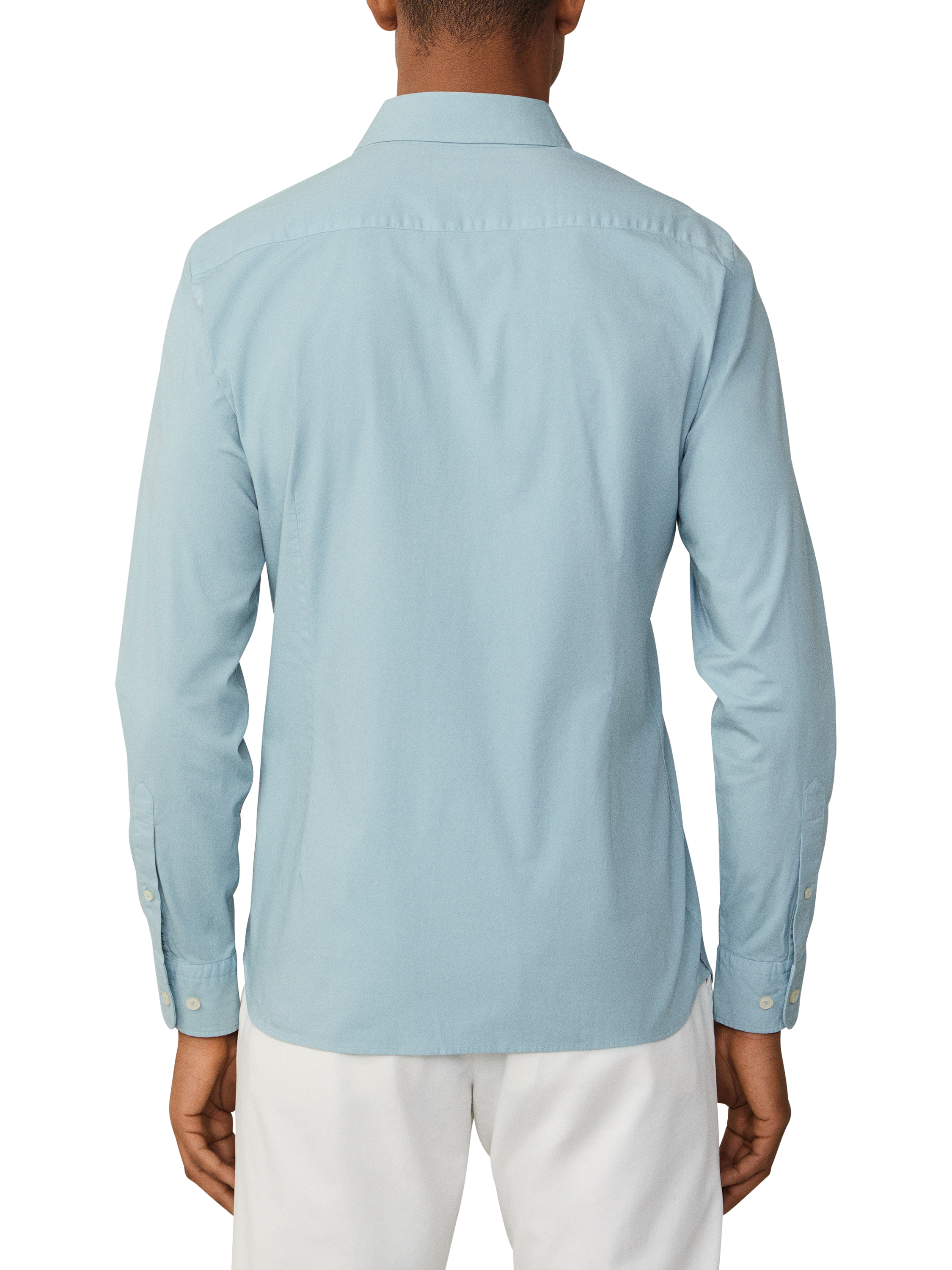 Product image 3 of 5, which shows Hackett London Embroidered Logo Cotton Blend Shirt, Lagoon Blue, XXL