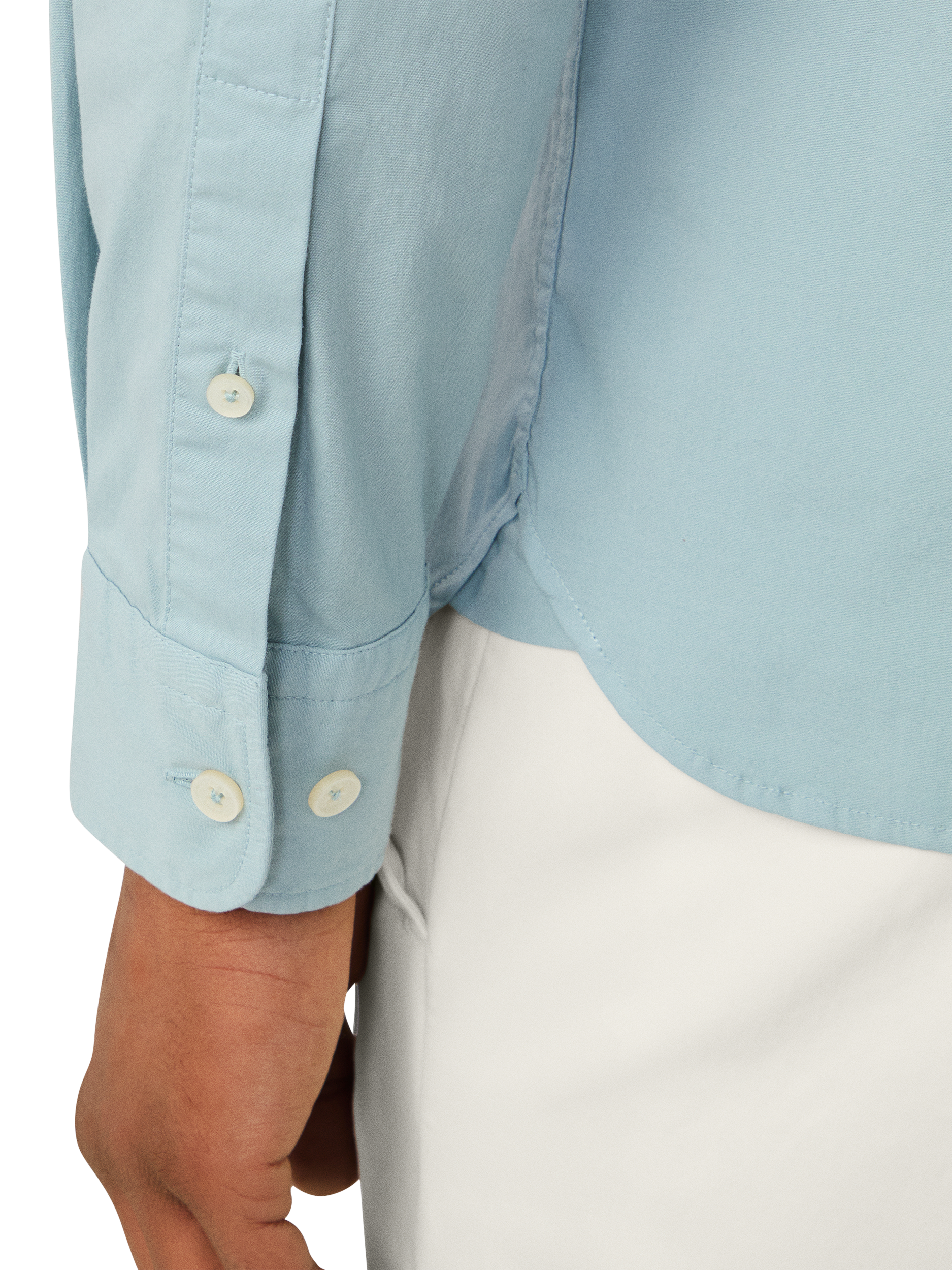 Product image 5 of 5, which shows Hackett London Embroidered Logo Cotton Blend Shirt, Lagoon Blue, XXL