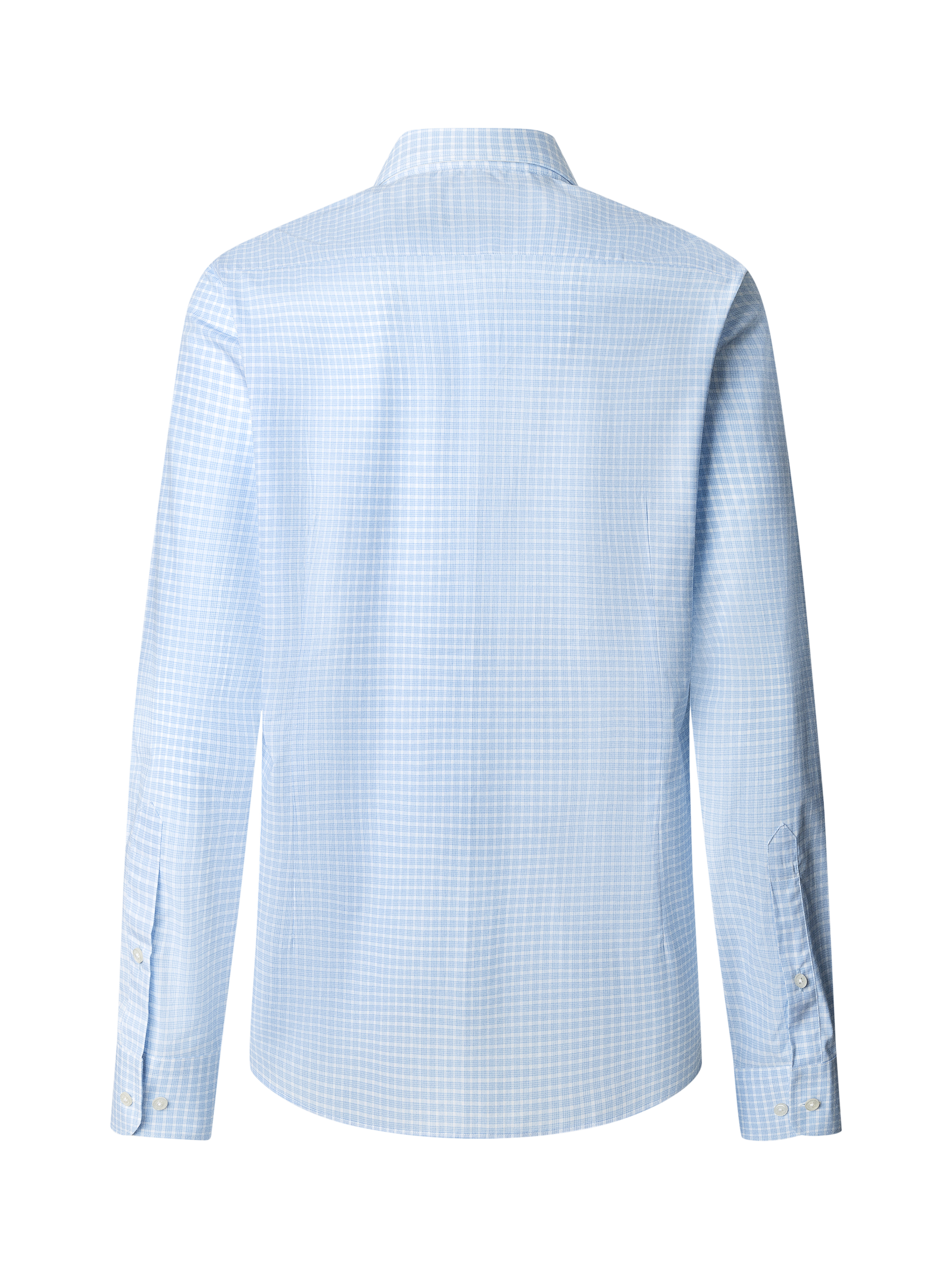 Product image 2 of 7, which shows Hackett London Cotton Check Long Sleeve Collar Shirt, Sky Blue, XXL