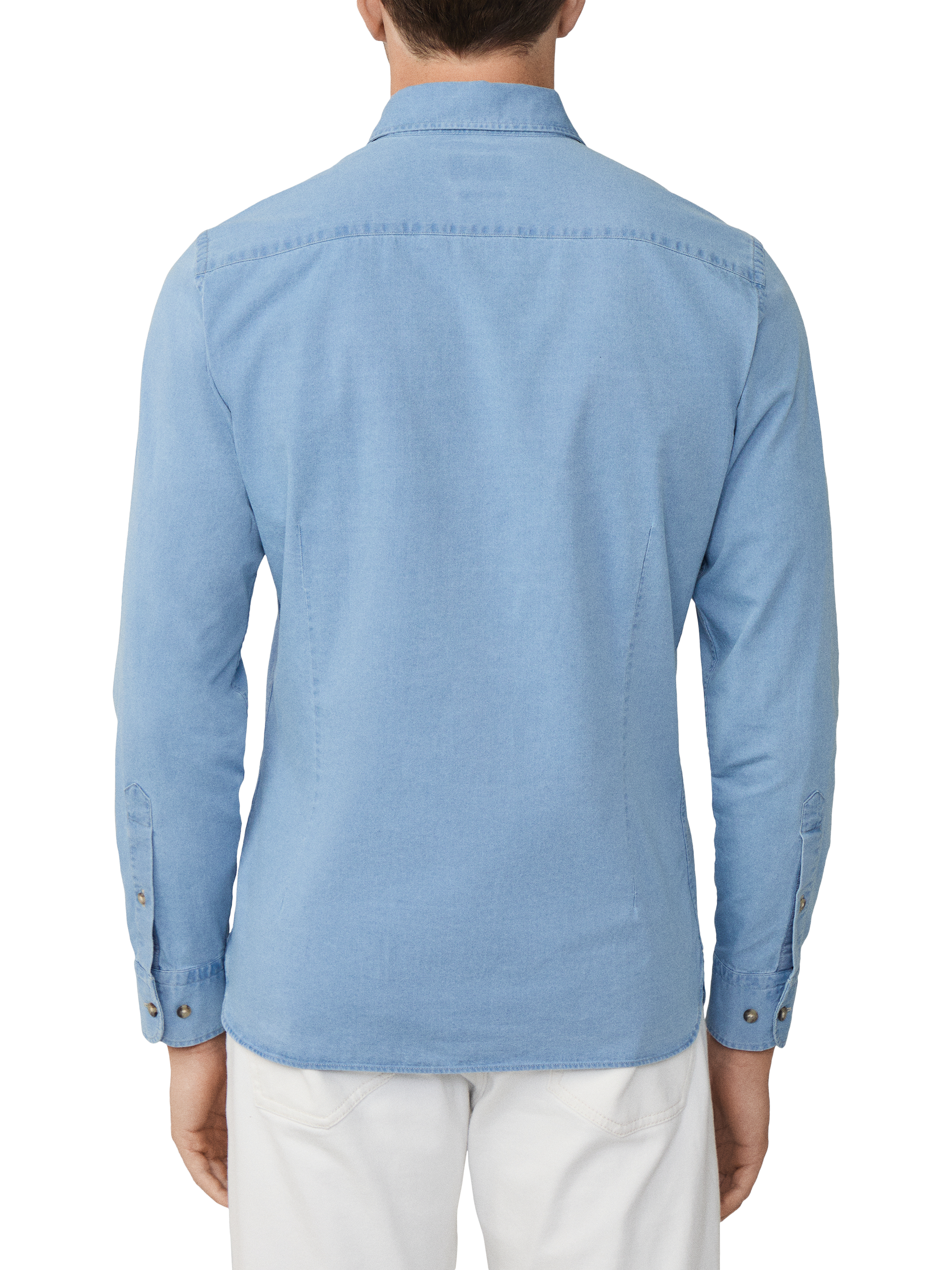 Product image 3 of 5, which shows Hackett London Tailored Fit Denim Shirt, Light Denim Blue, XXL