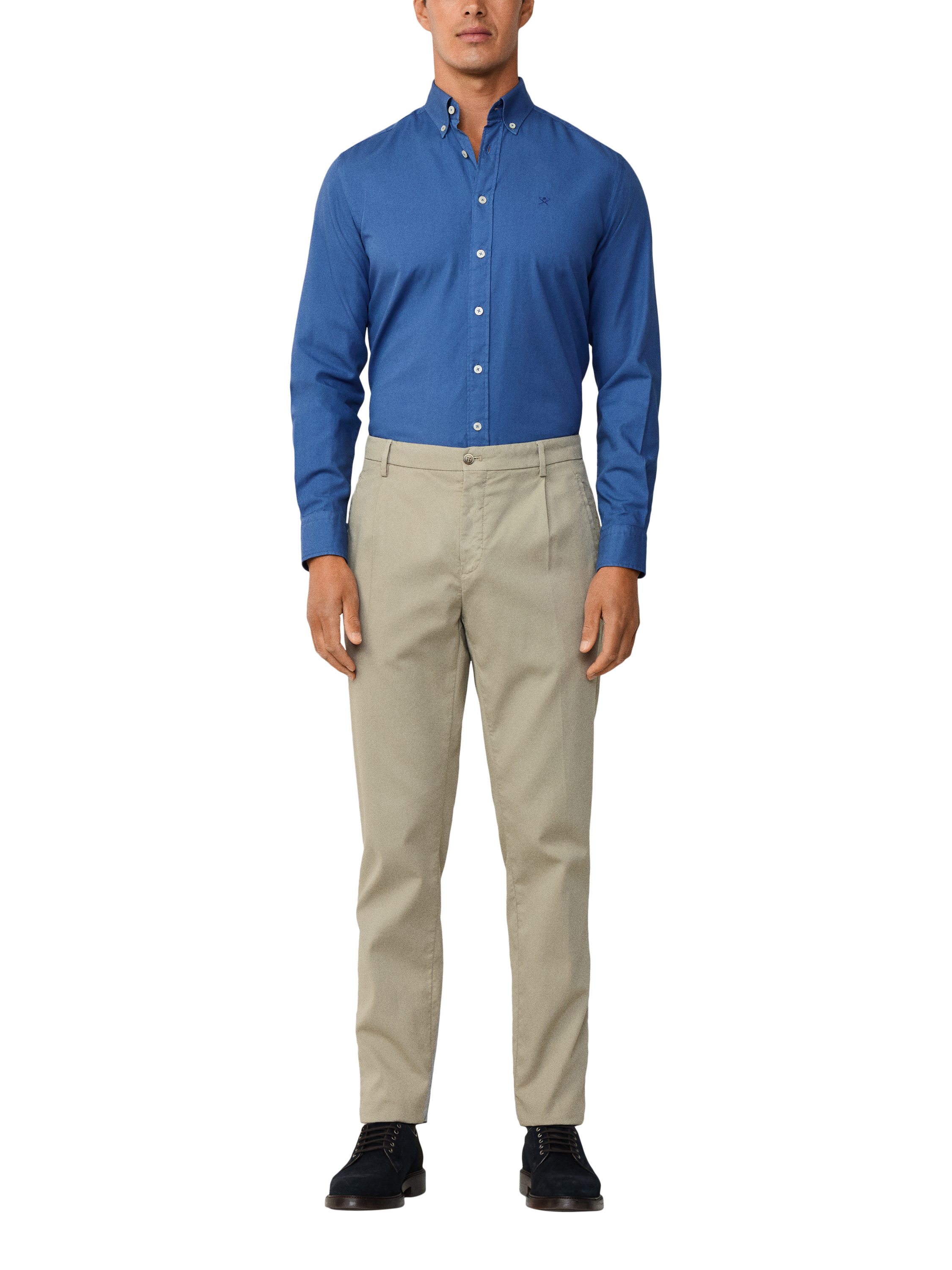 Product image 2 of 7, which shows Hackett London Button Down Collar Cotton Shirt, Eton Blue, L