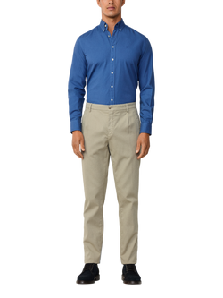 Hackett London Button Down Collar Cotton Shirt - view 2, Eton Blue