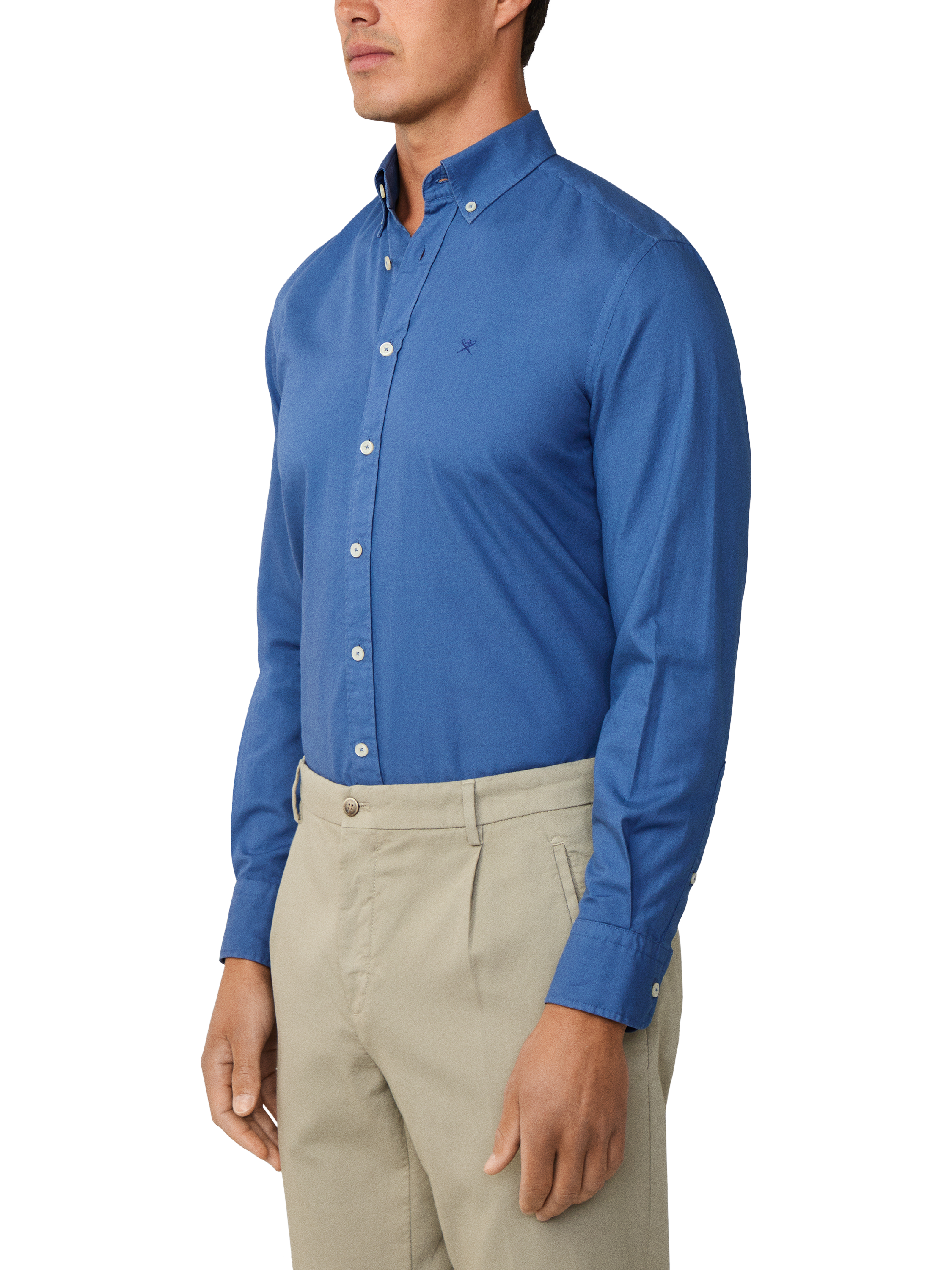 Product image 6 of 7, which shows Hackett London Button Down Collar Cotton Shirt, Eton Blue, L